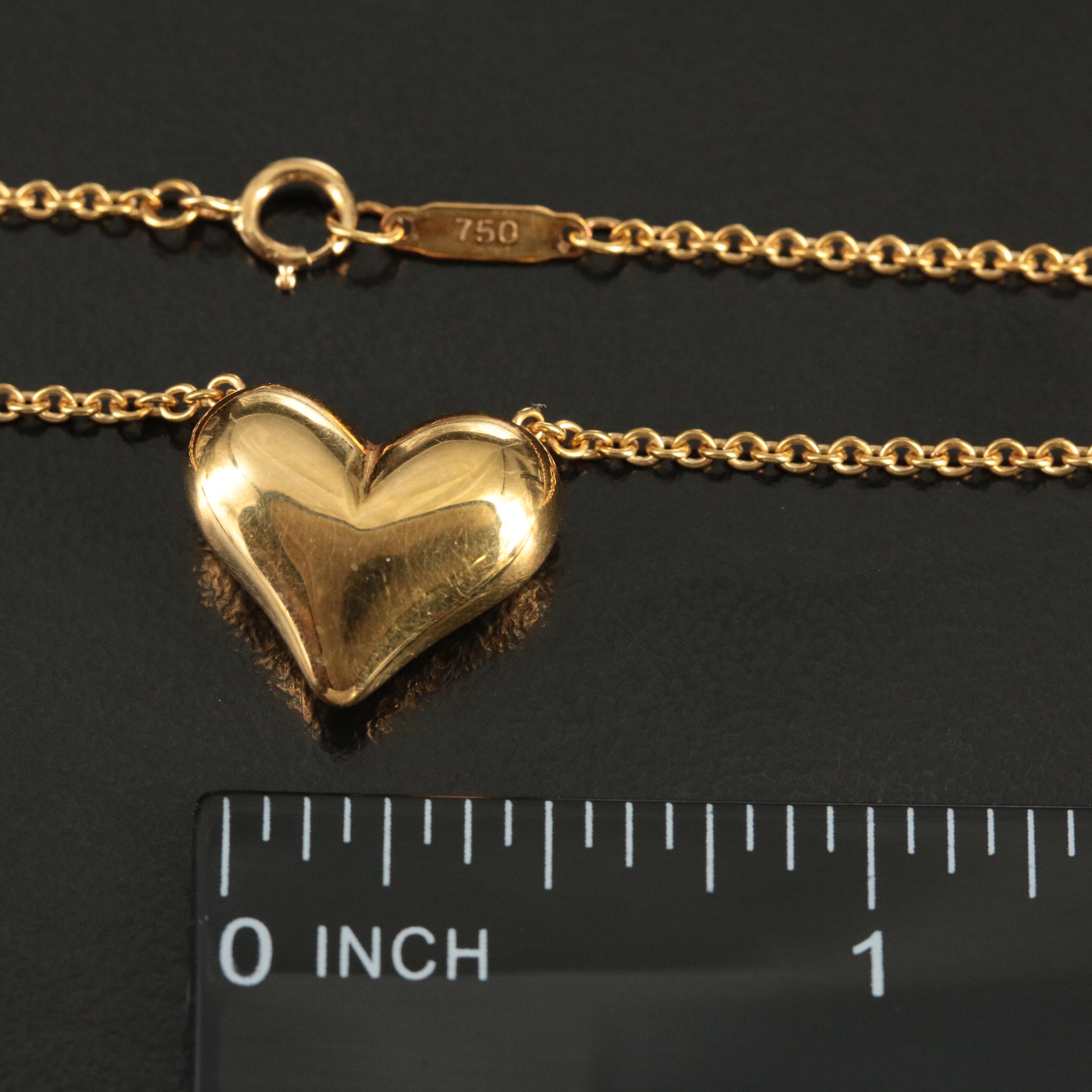 Tiffany & Co. 18K Puffed Heart Necklace