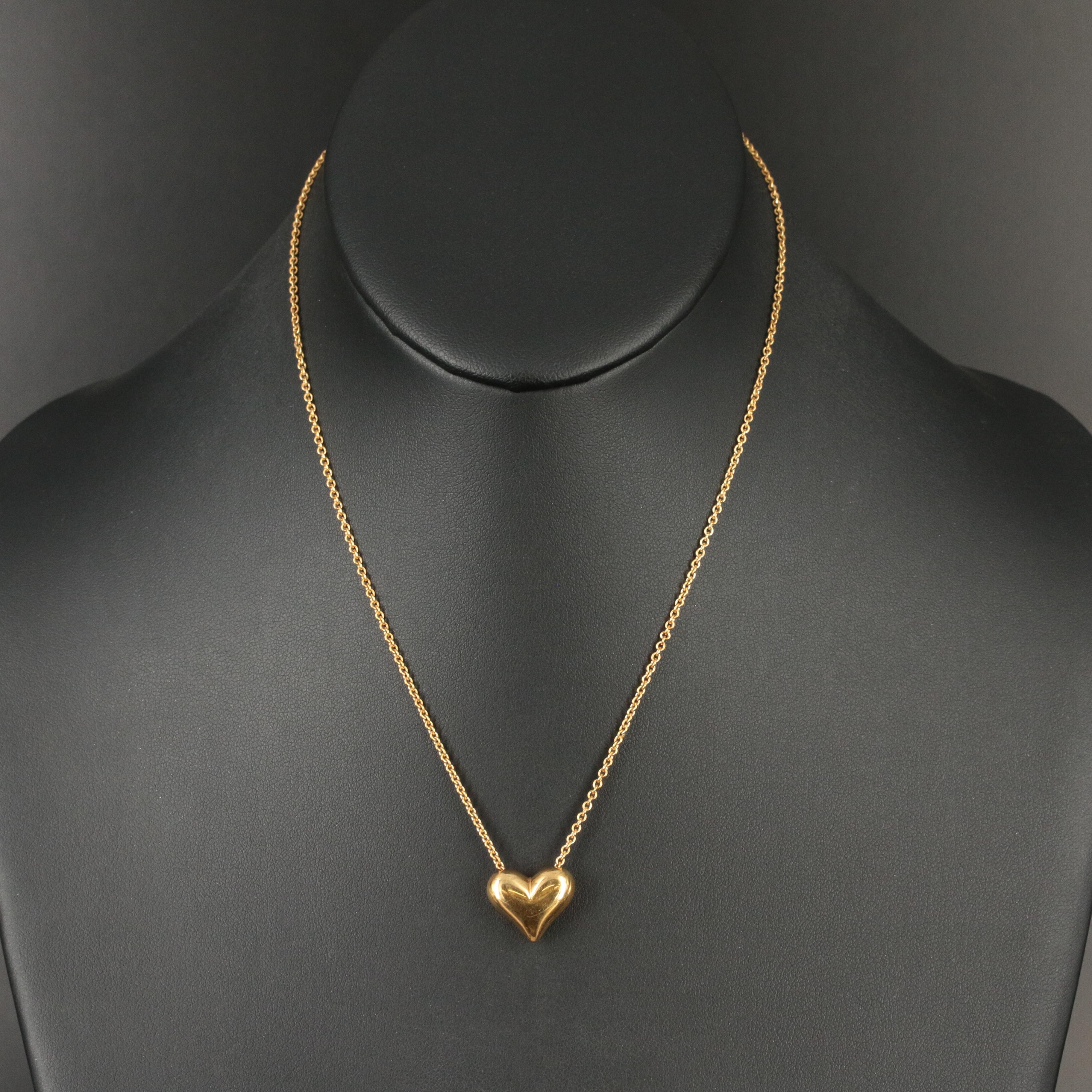 Tiffany & Co. 18K Puffed Heart Necklace