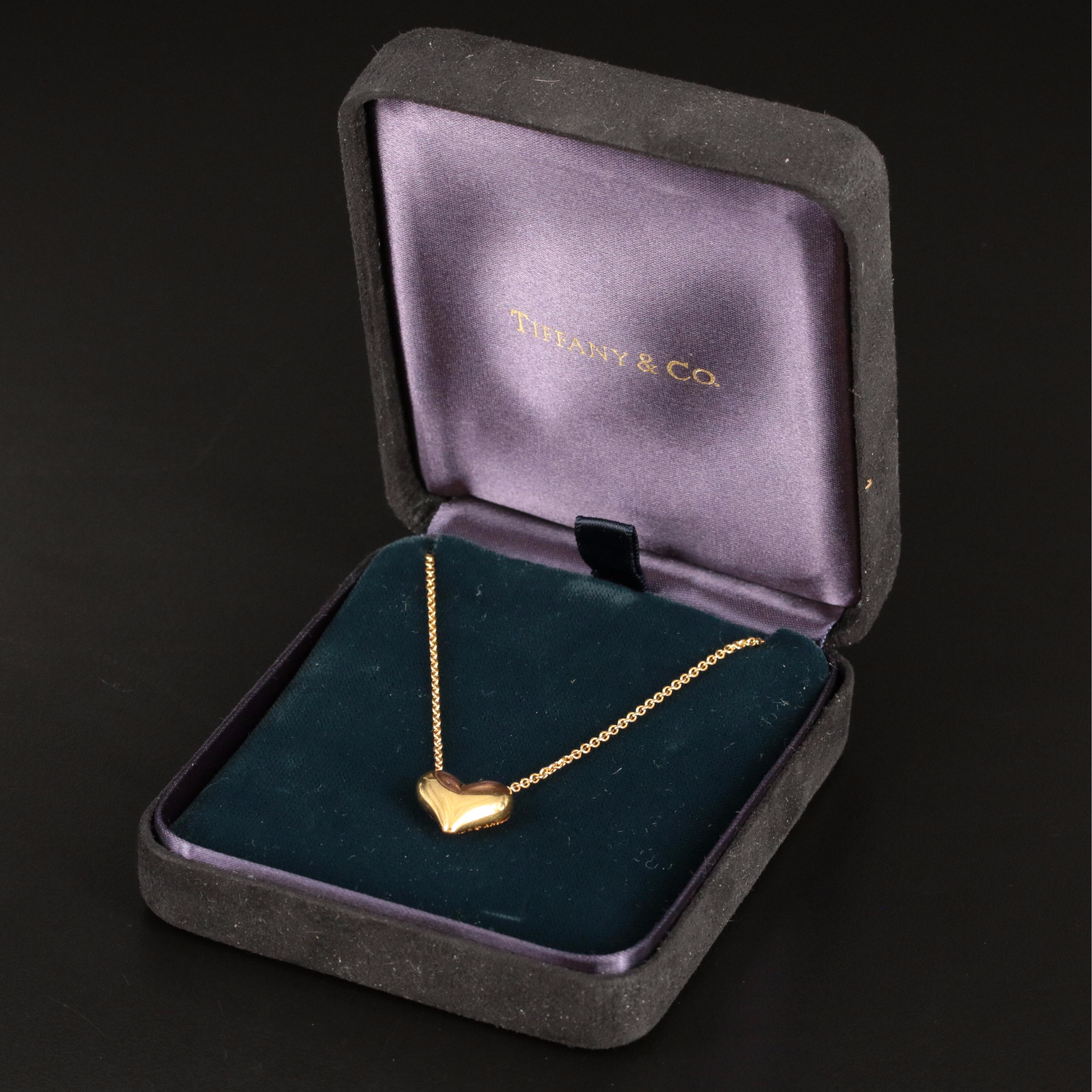 Tiffany & Co. 18K Puffed Heart Necklace