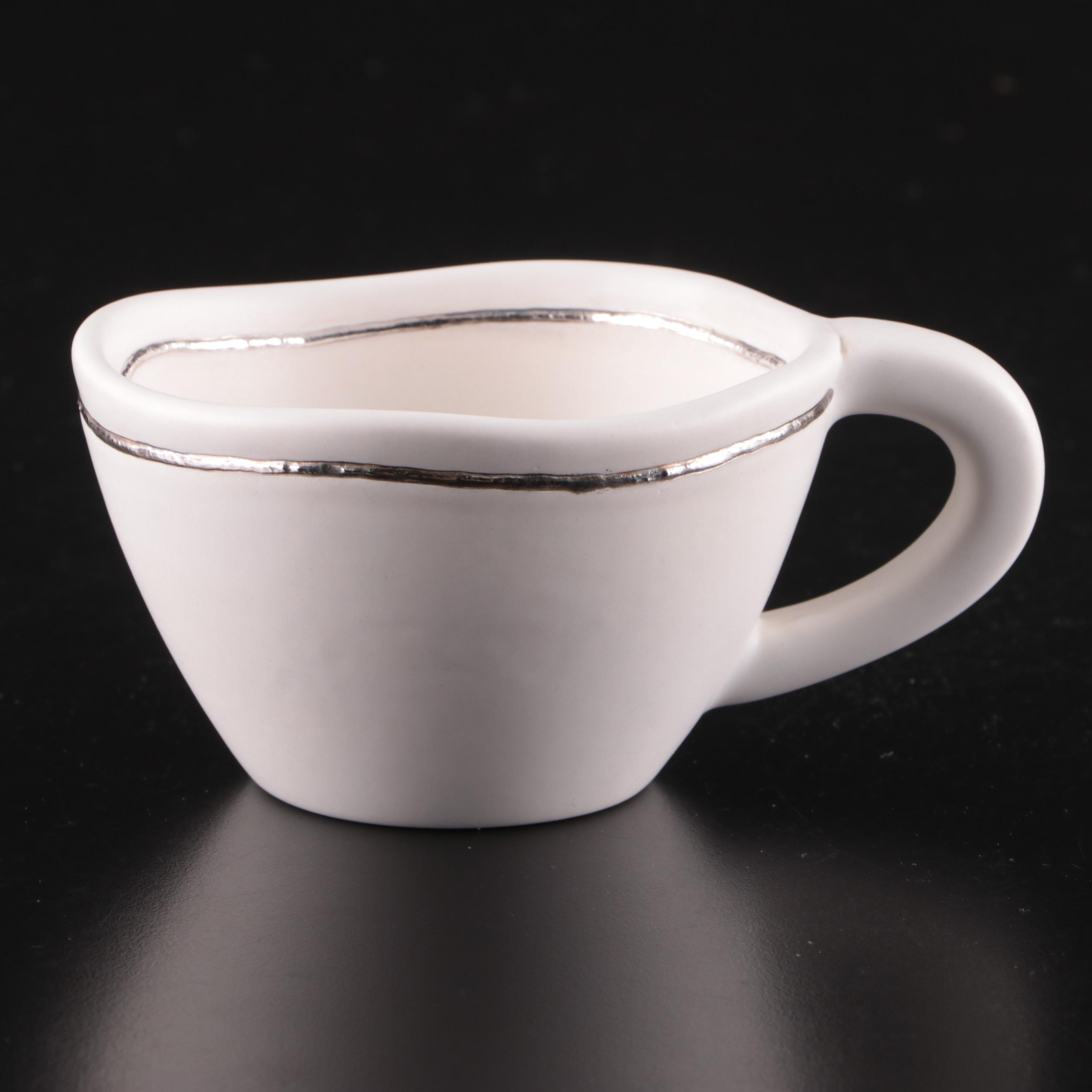 Emilia Castillo Silver Inlaid Ceramic Cups