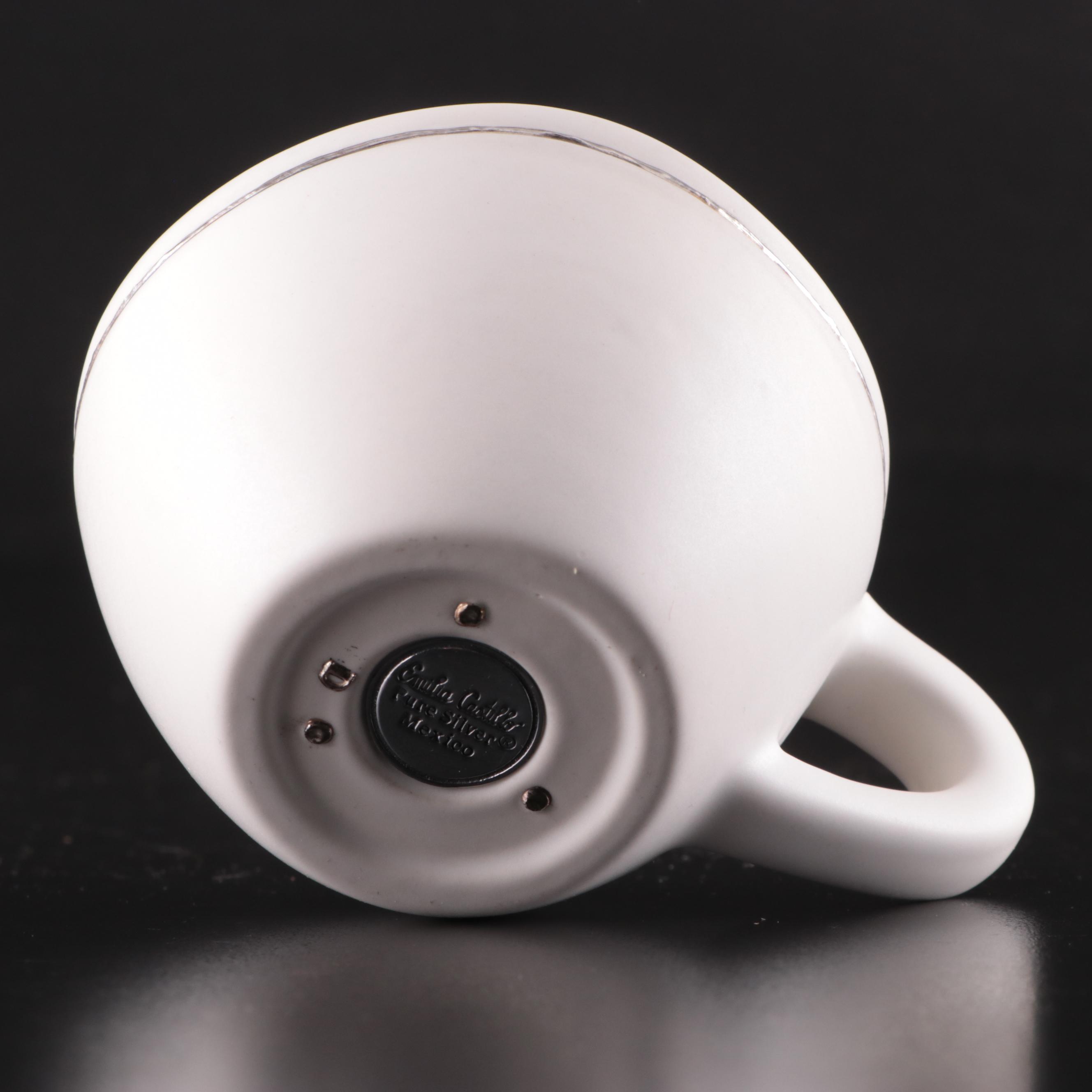 Emilia Castillo Silver Inlaid Ceramic Cups