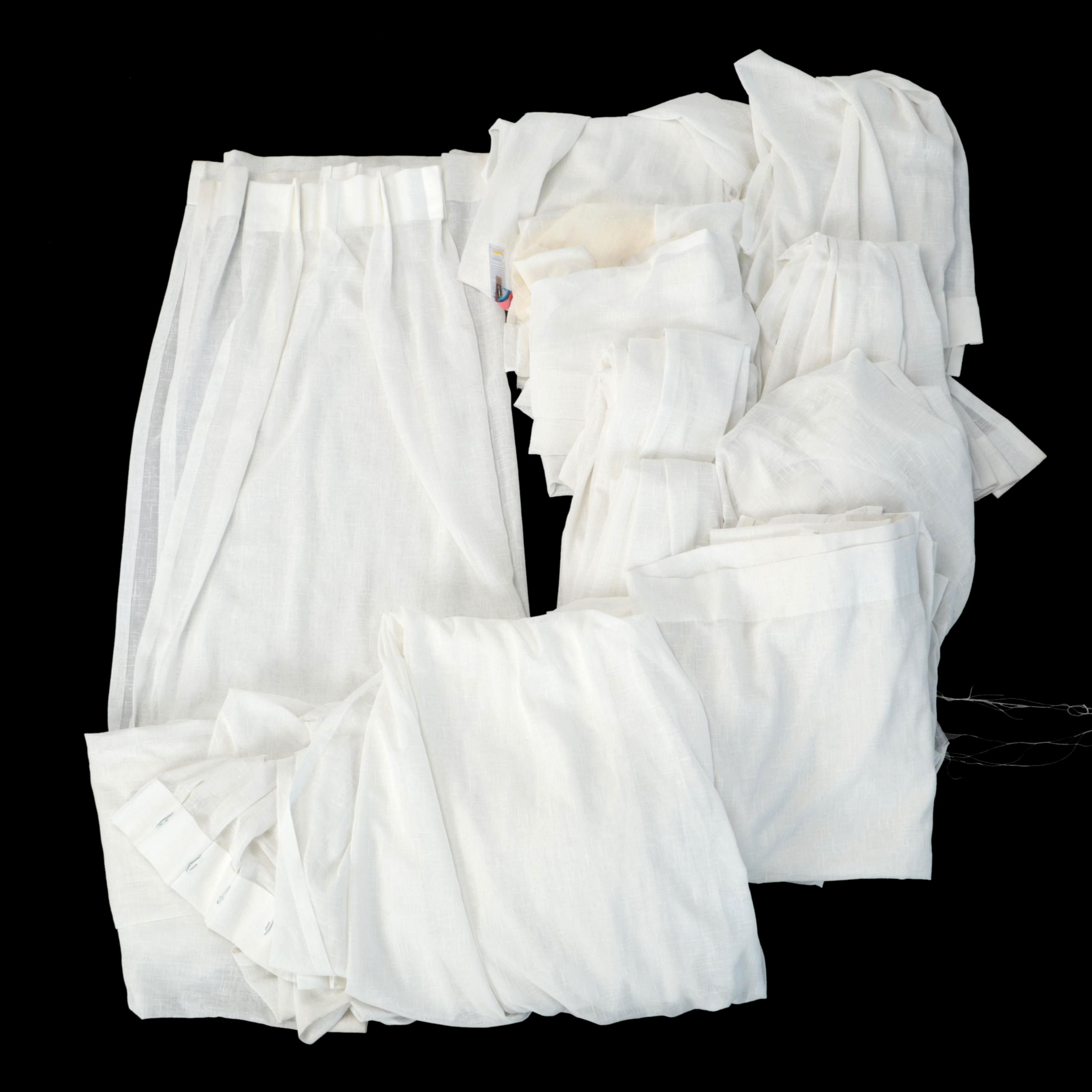 Semi-Sheer White Cotton Drapes