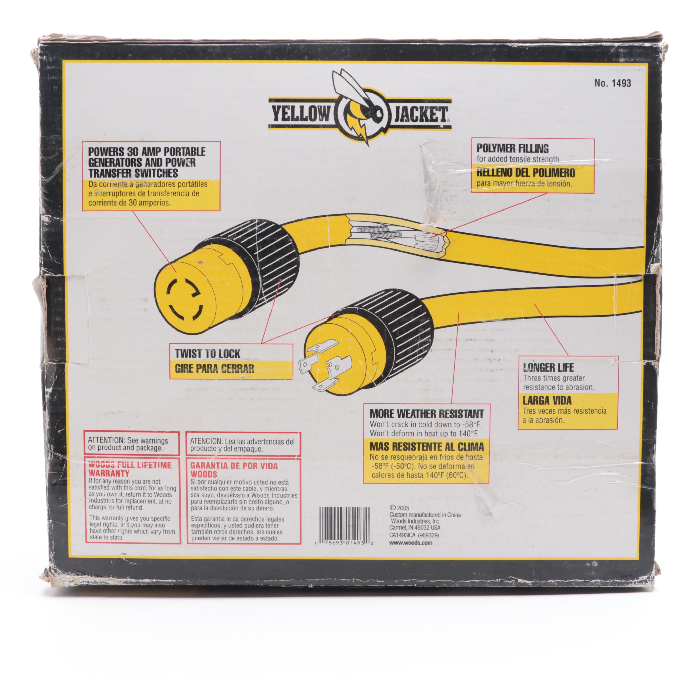 Yellow Jacket Generator Power Cord