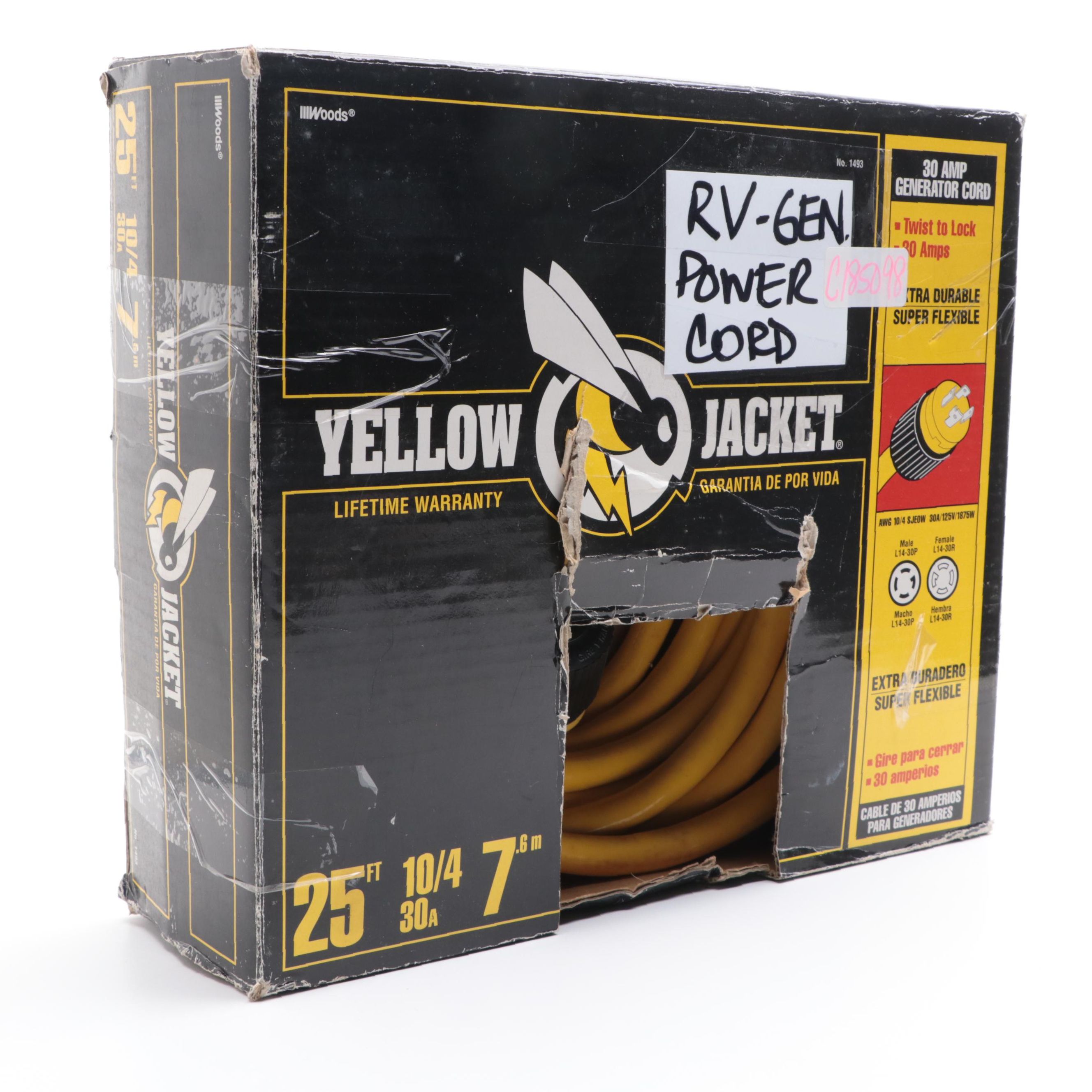 Yellow Jacket Generator Power Cord