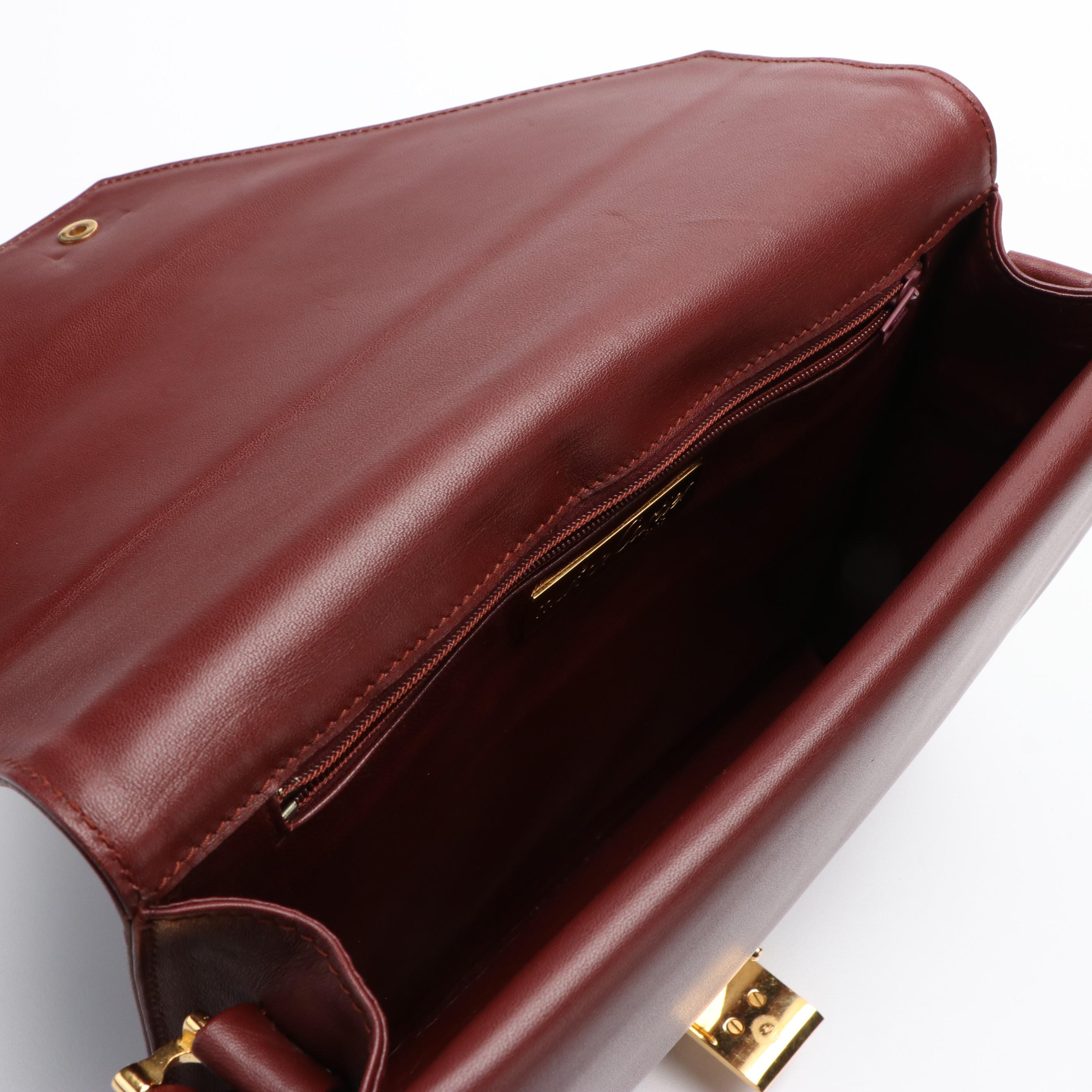 Cartier Must de Cartier Double Flap Envelope Bordeaux Leather Shoulder Bag