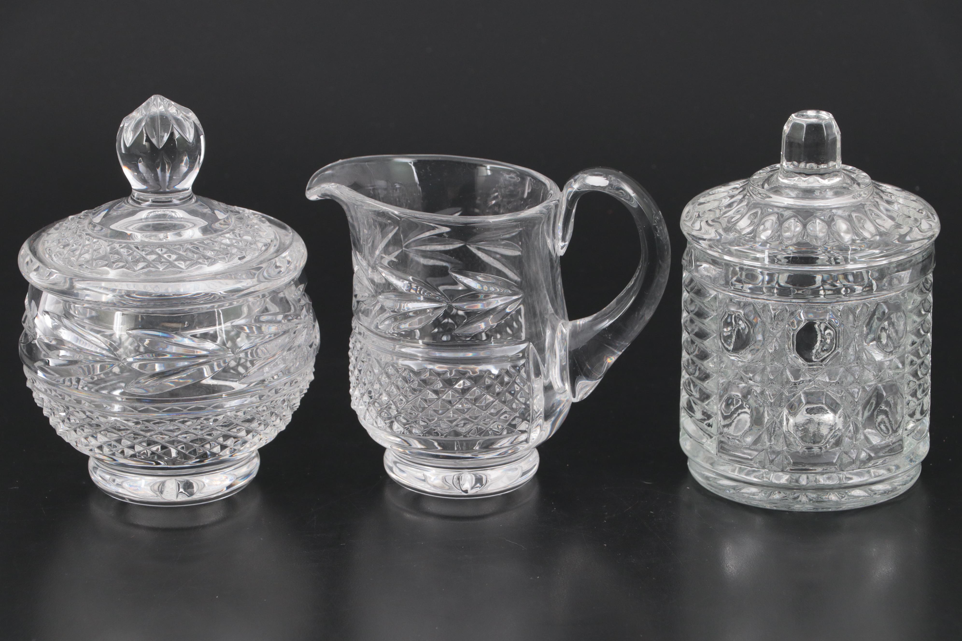 Cream and Sugar Set with Other Crystal and Glass Table Accessories EBTH