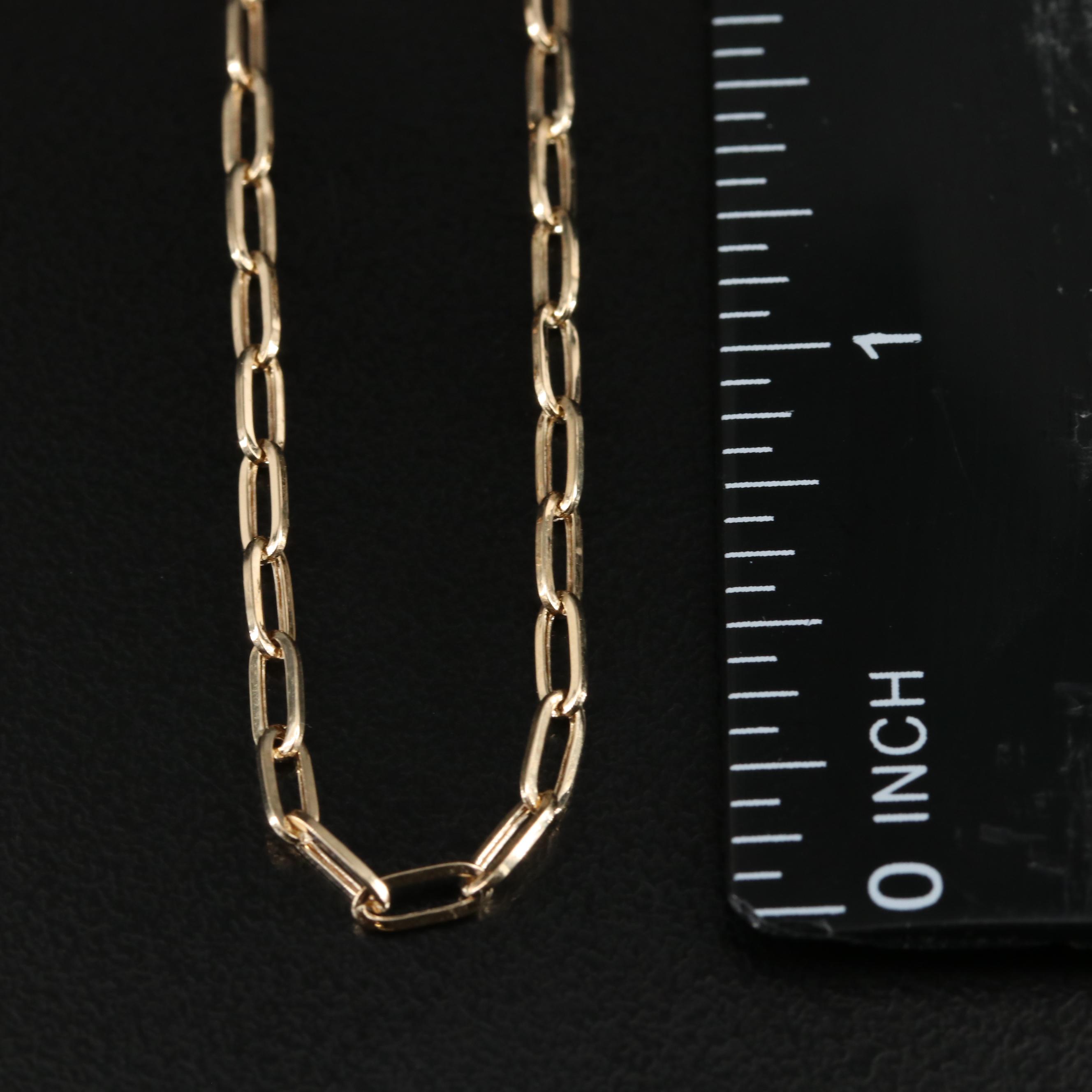 14K Paperclip Chain Necklace EBTH
