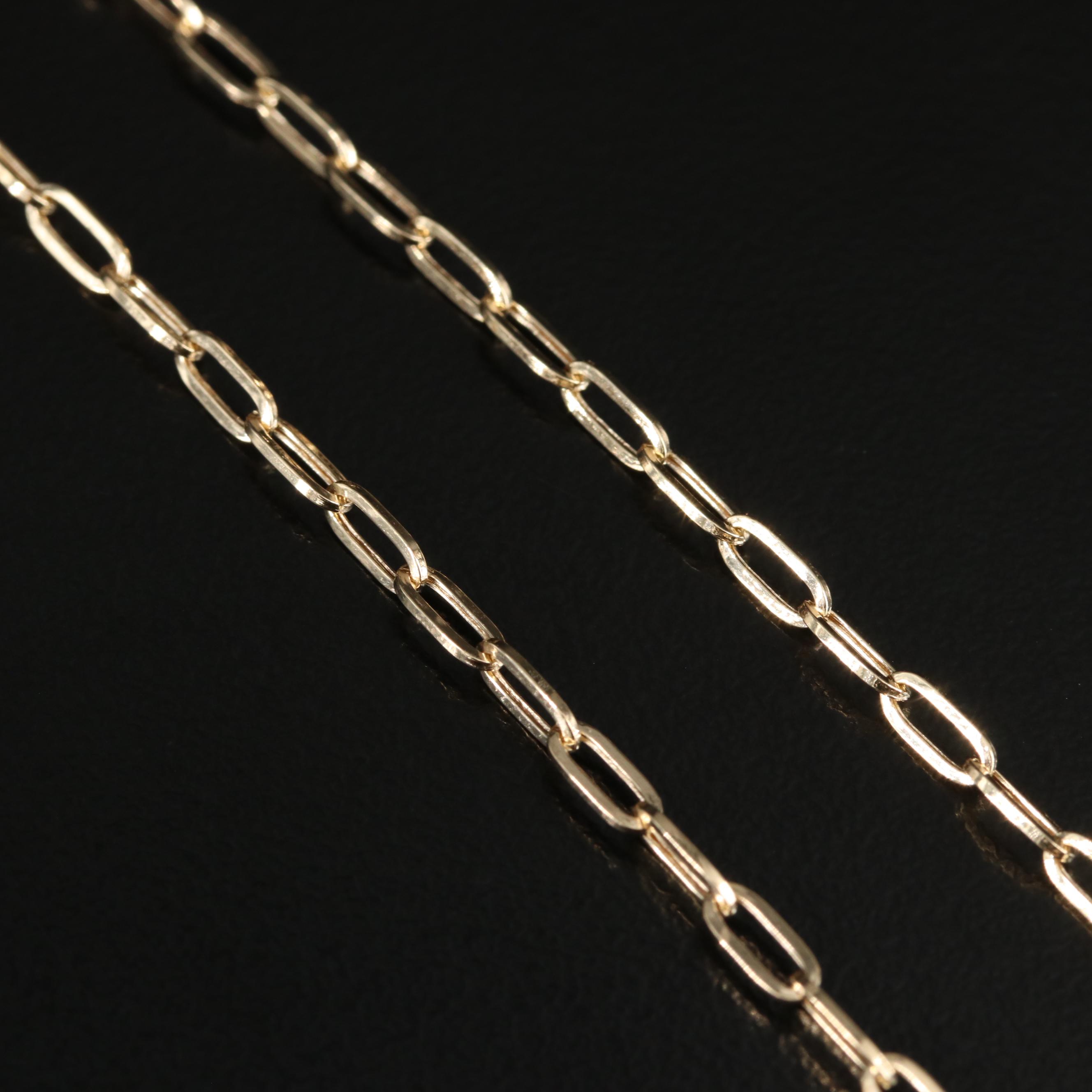 14K Paperclip Chain Necklace EBTH