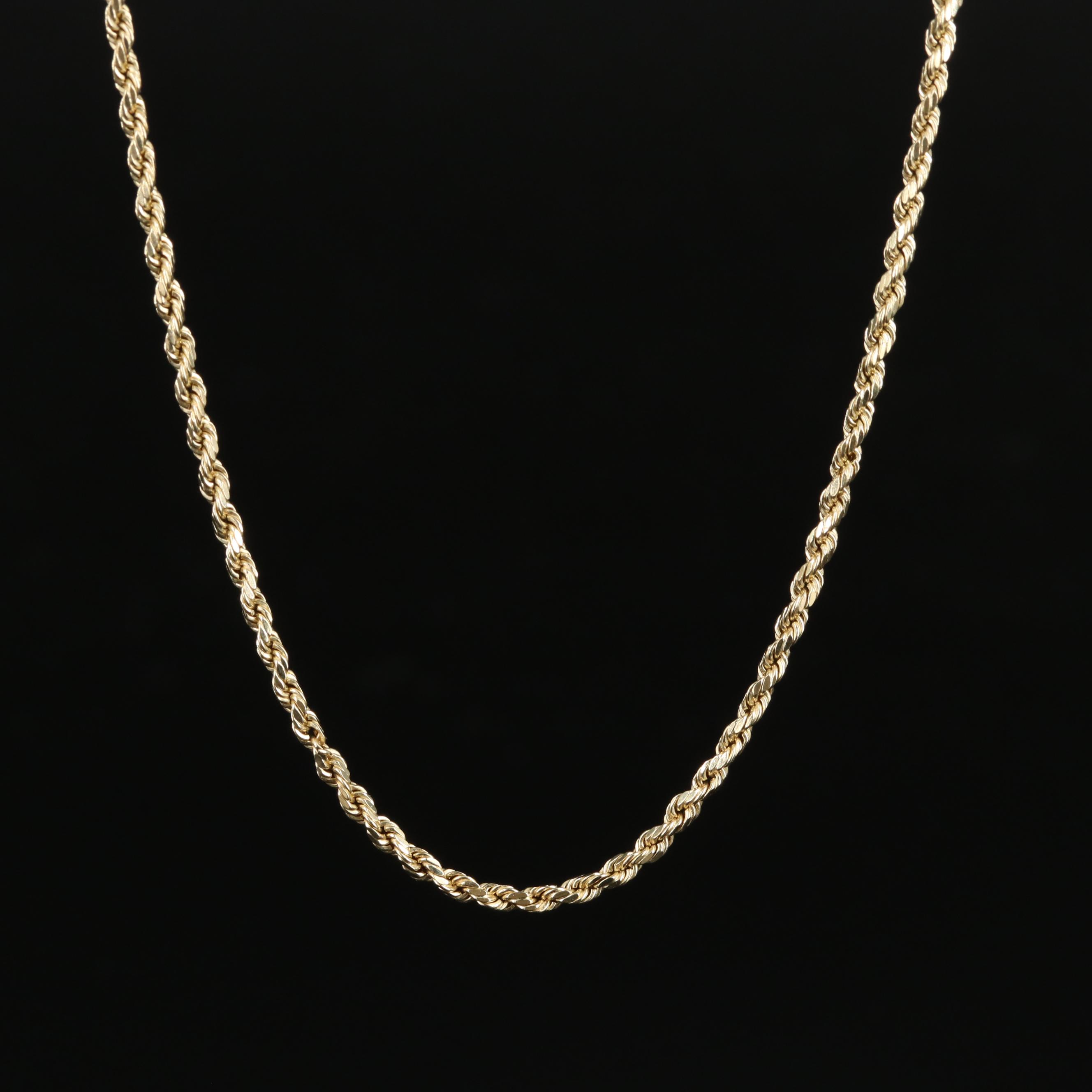 14K Rope Chain Necklace