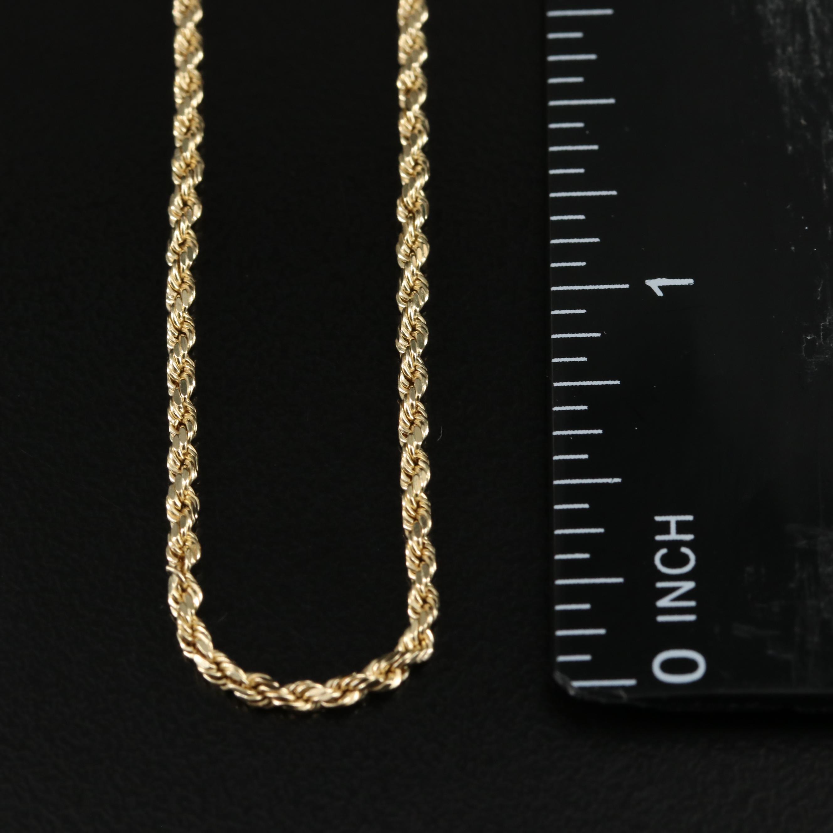 14K Rope Chain Necklace