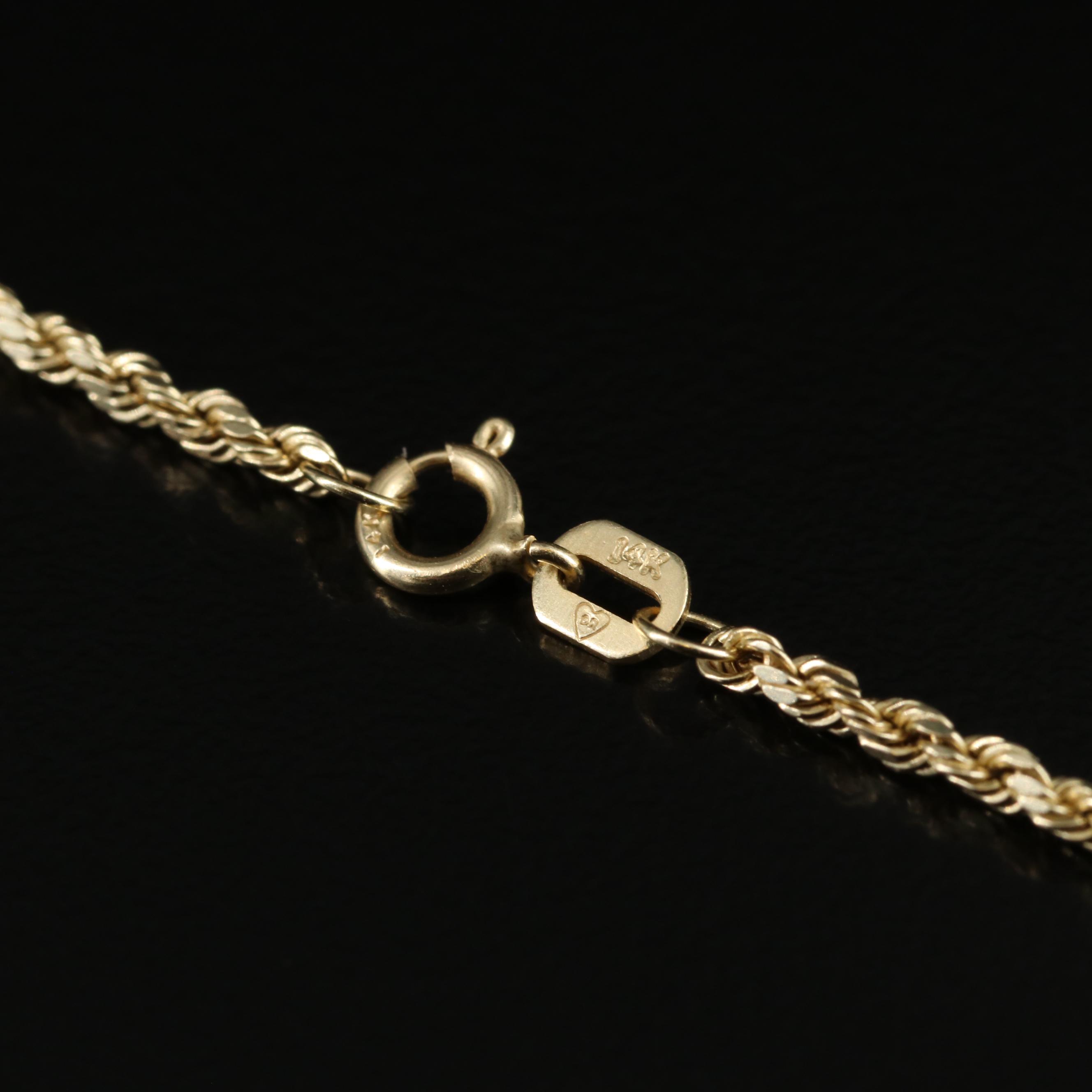 14K Rope Chain Necklace