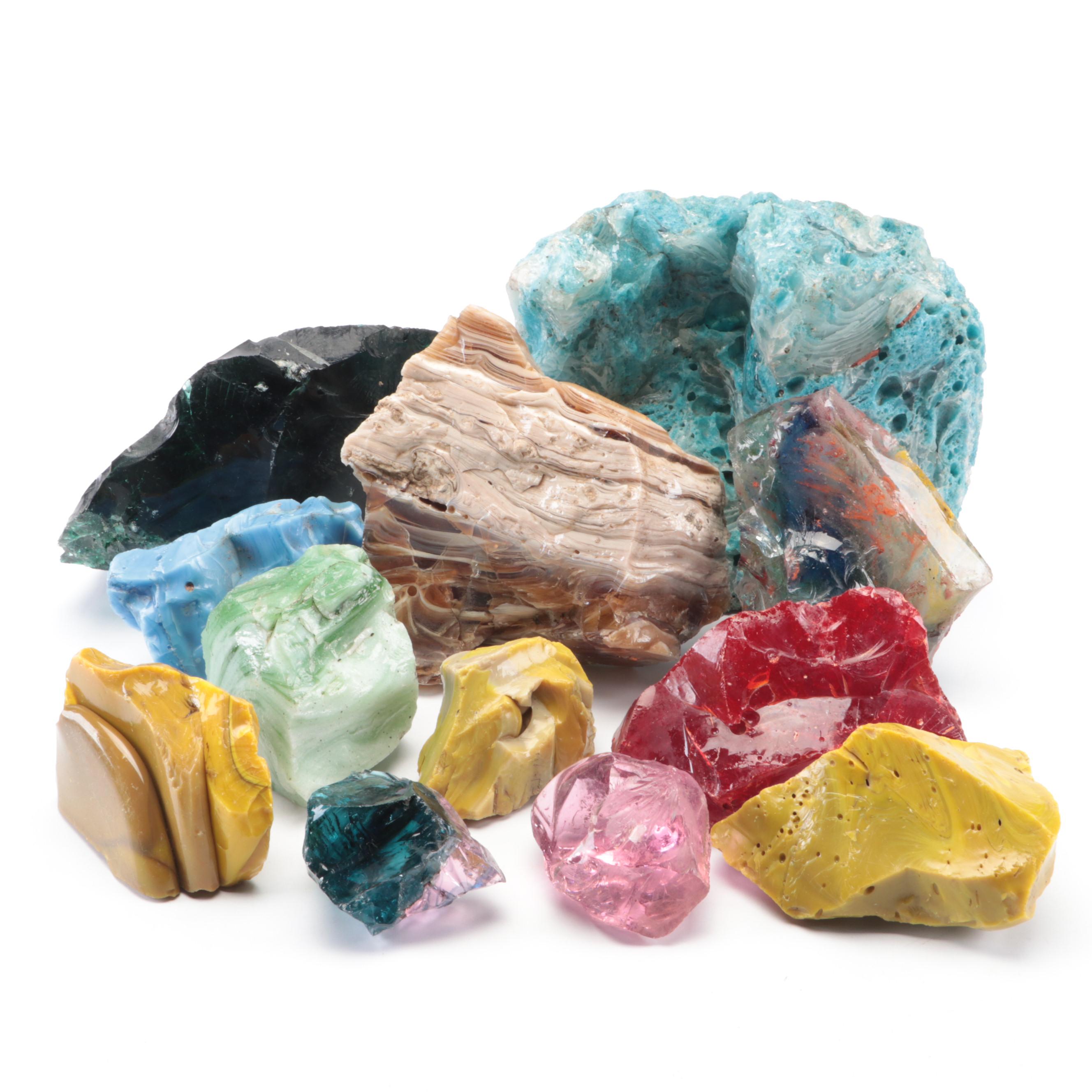 Slag Glass Cullets in Assorted Colors