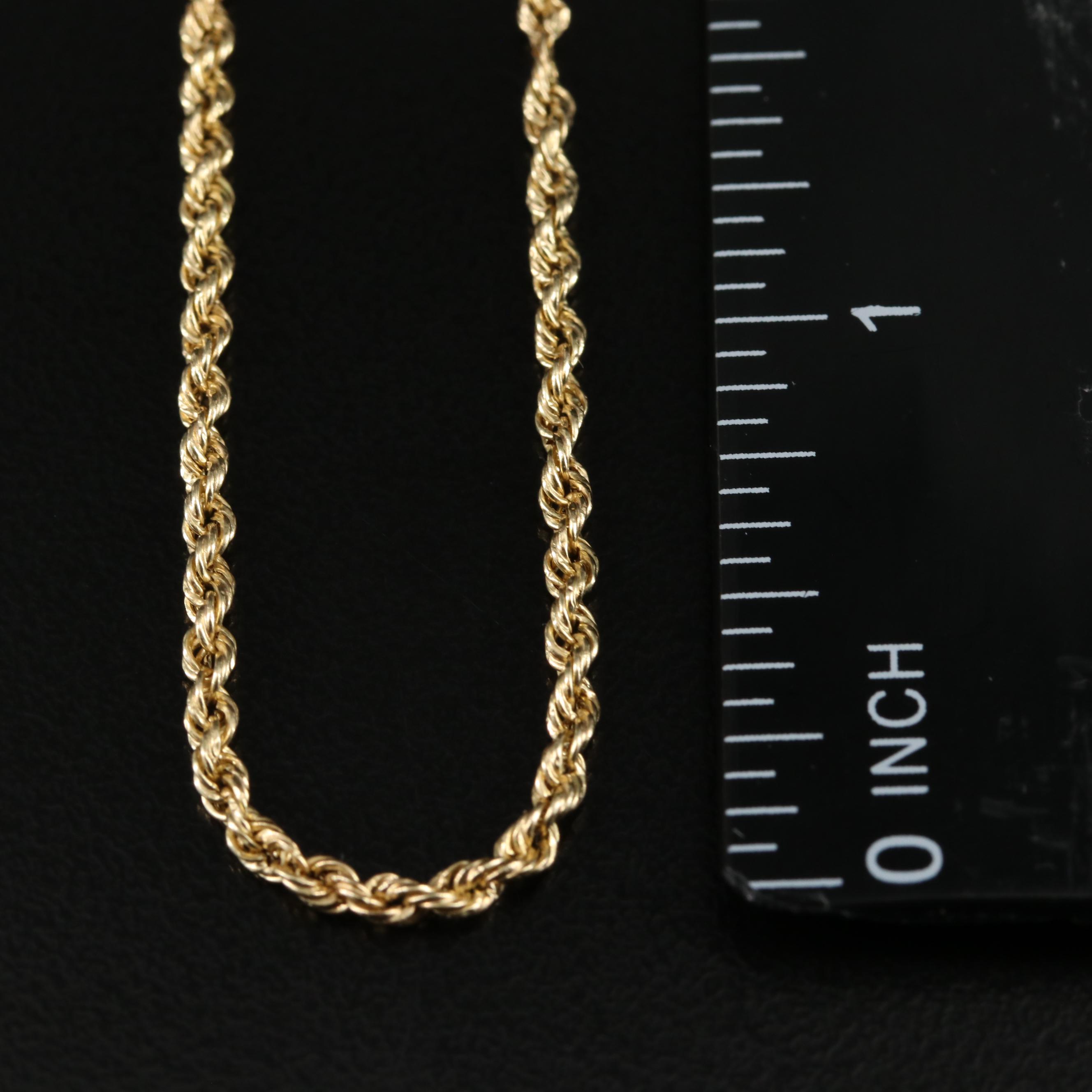 14K Rope Chain Necklace