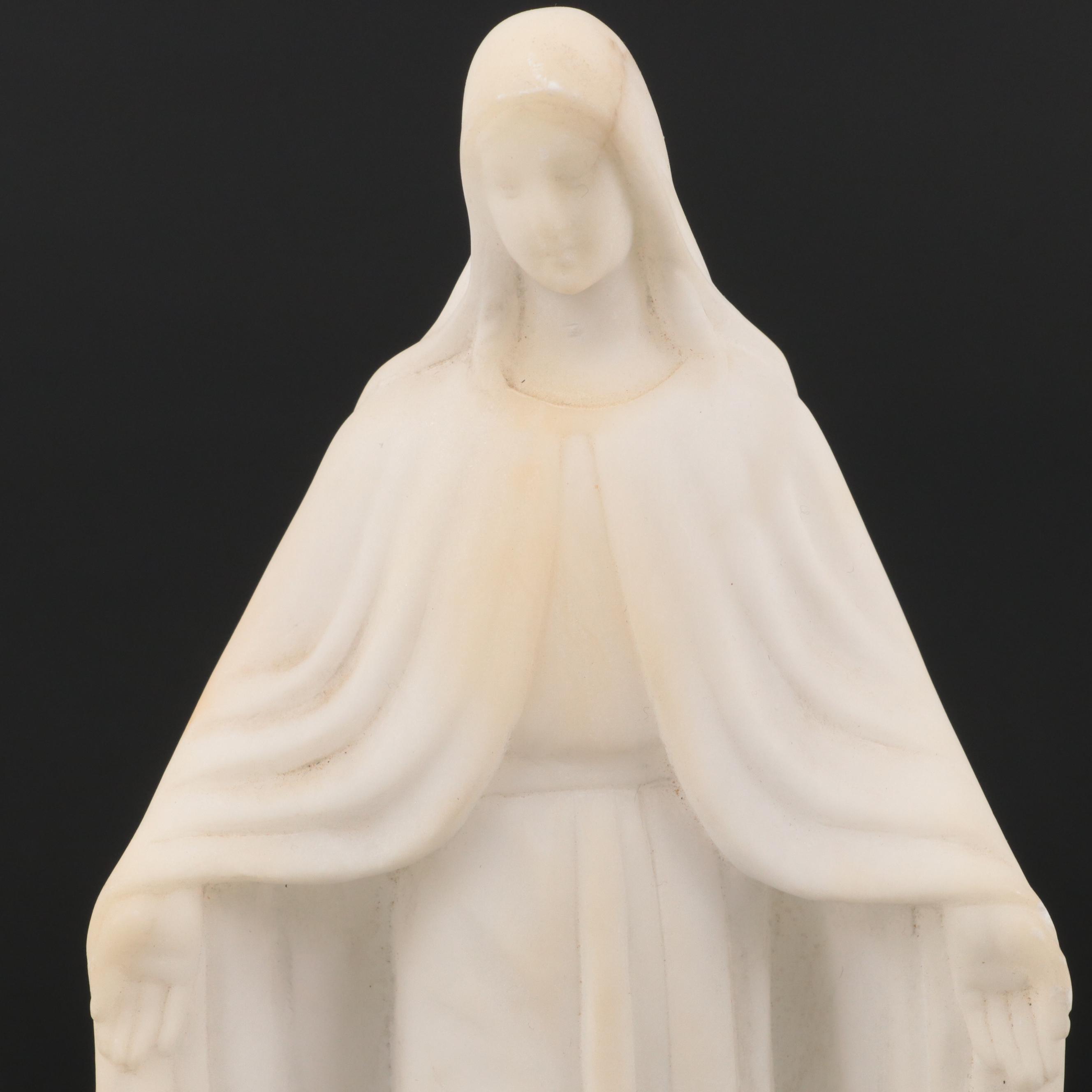 Italian Alabaster Madonna Figurines, Mid-20th Century