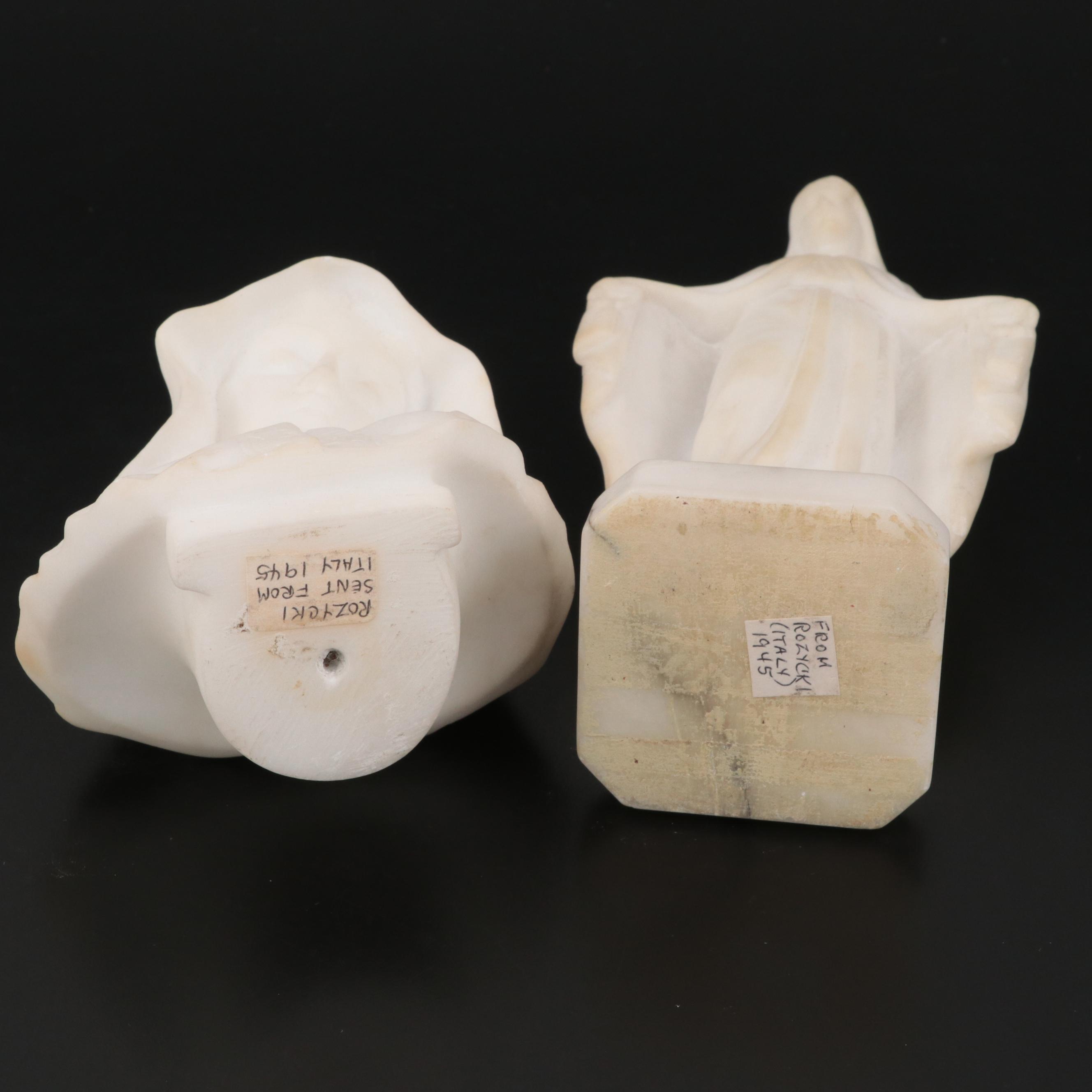 Italian Alabaster Madonna Figurines, Mid-20th Century