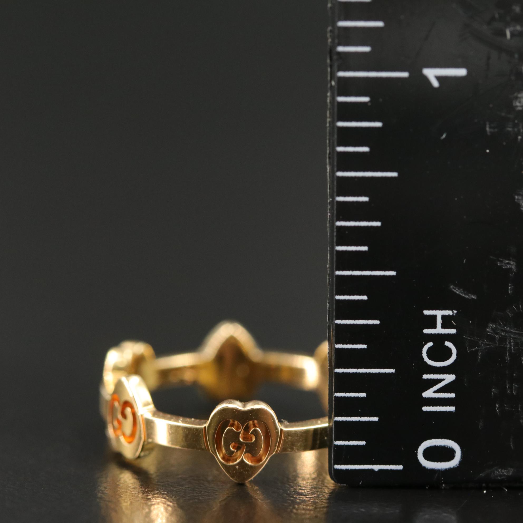 Gucci 18K GG Heart Logo Ring