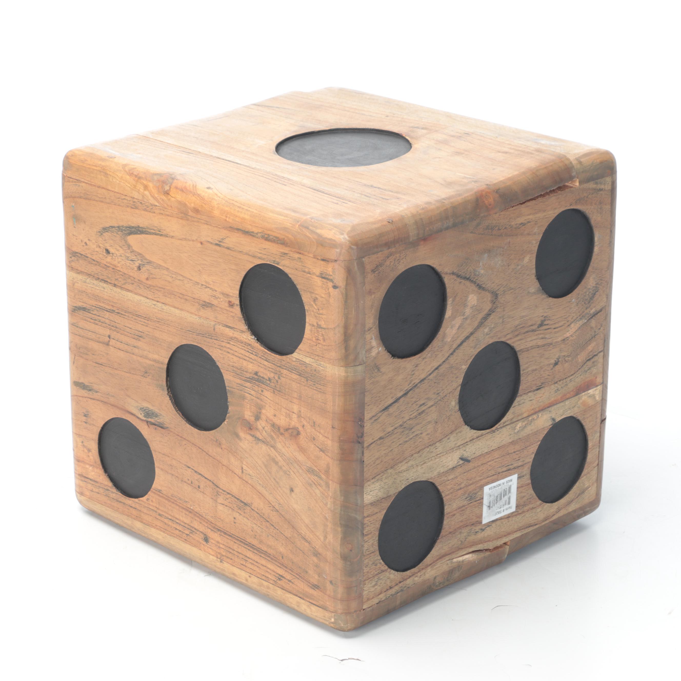 Wooden Dice Form Side Table