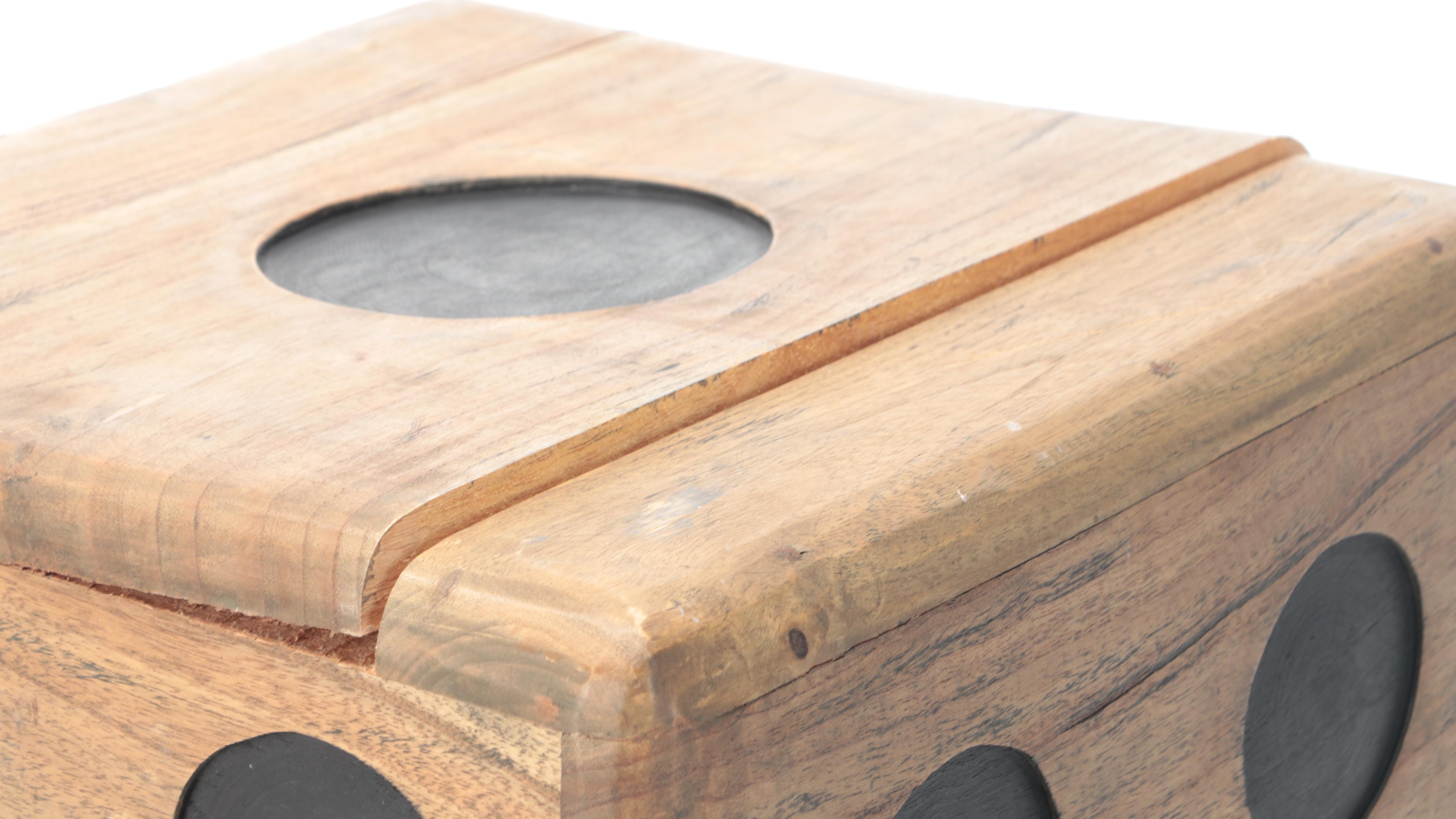Wooden Dice Form Side Table
