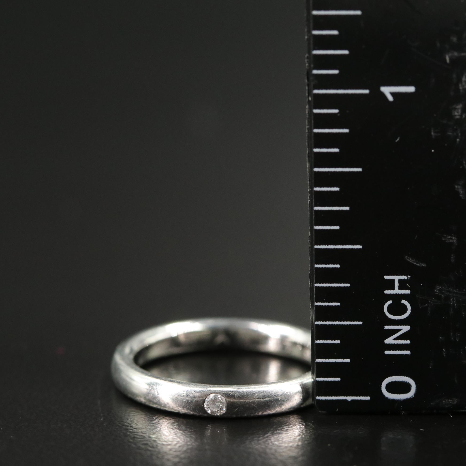 Tiffany & Co. Sterling Diamond Ring With Box