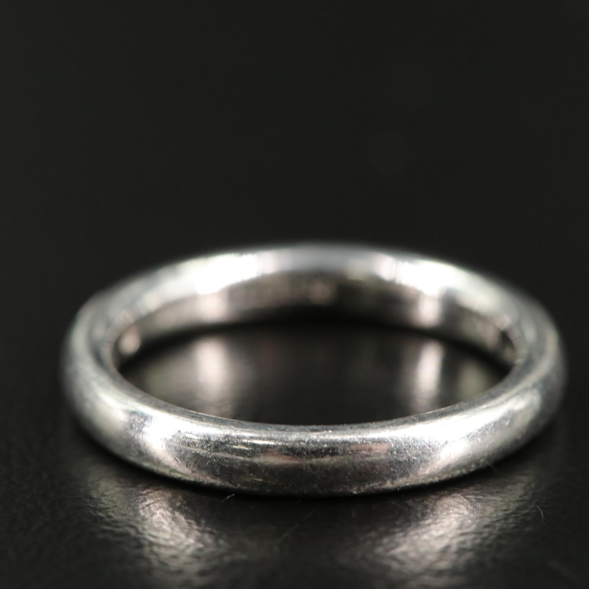 Tiffany & Co. Sterling Diamond Ring With Box