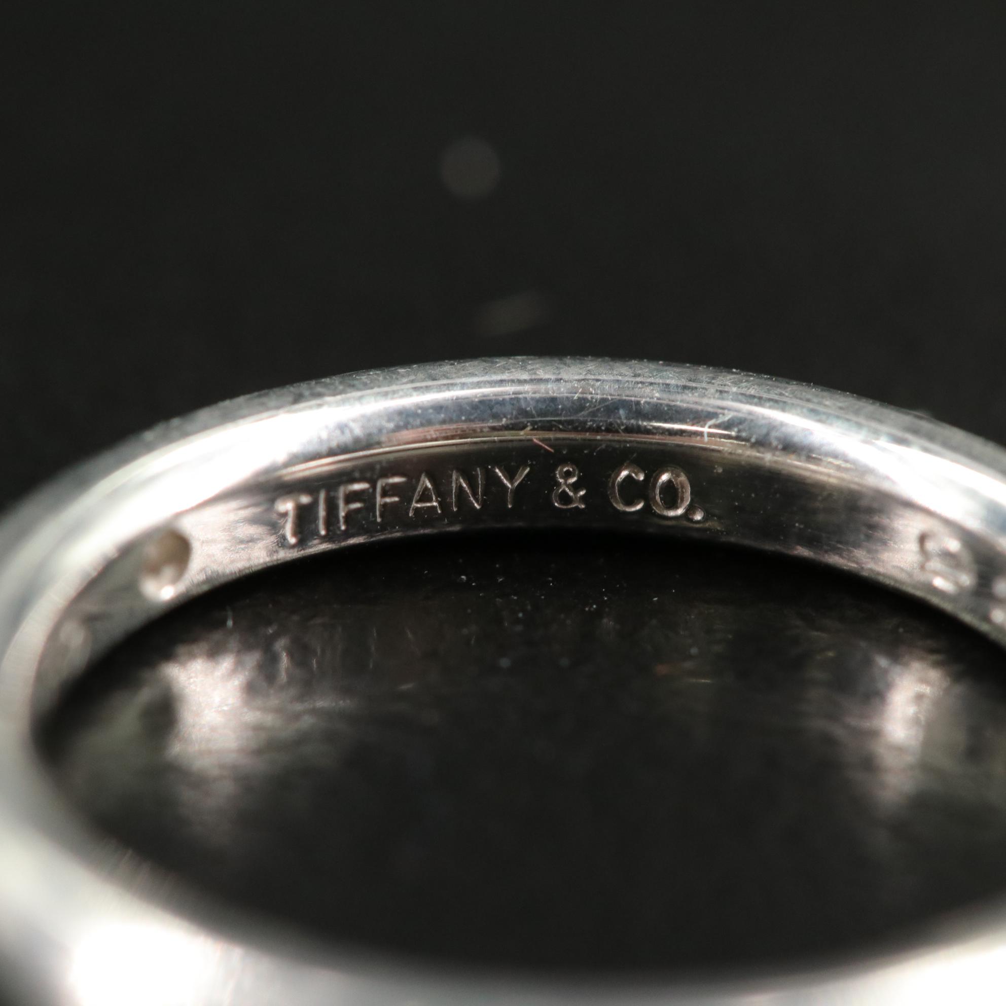 Tiffany & Co. Sterling Diamond Ring With Box