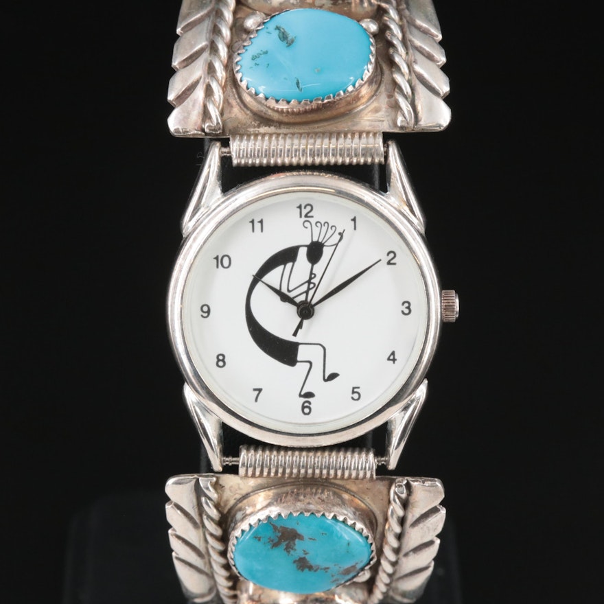 Kokopelli Dial Wristwatch with Sterling Silver Bracelet