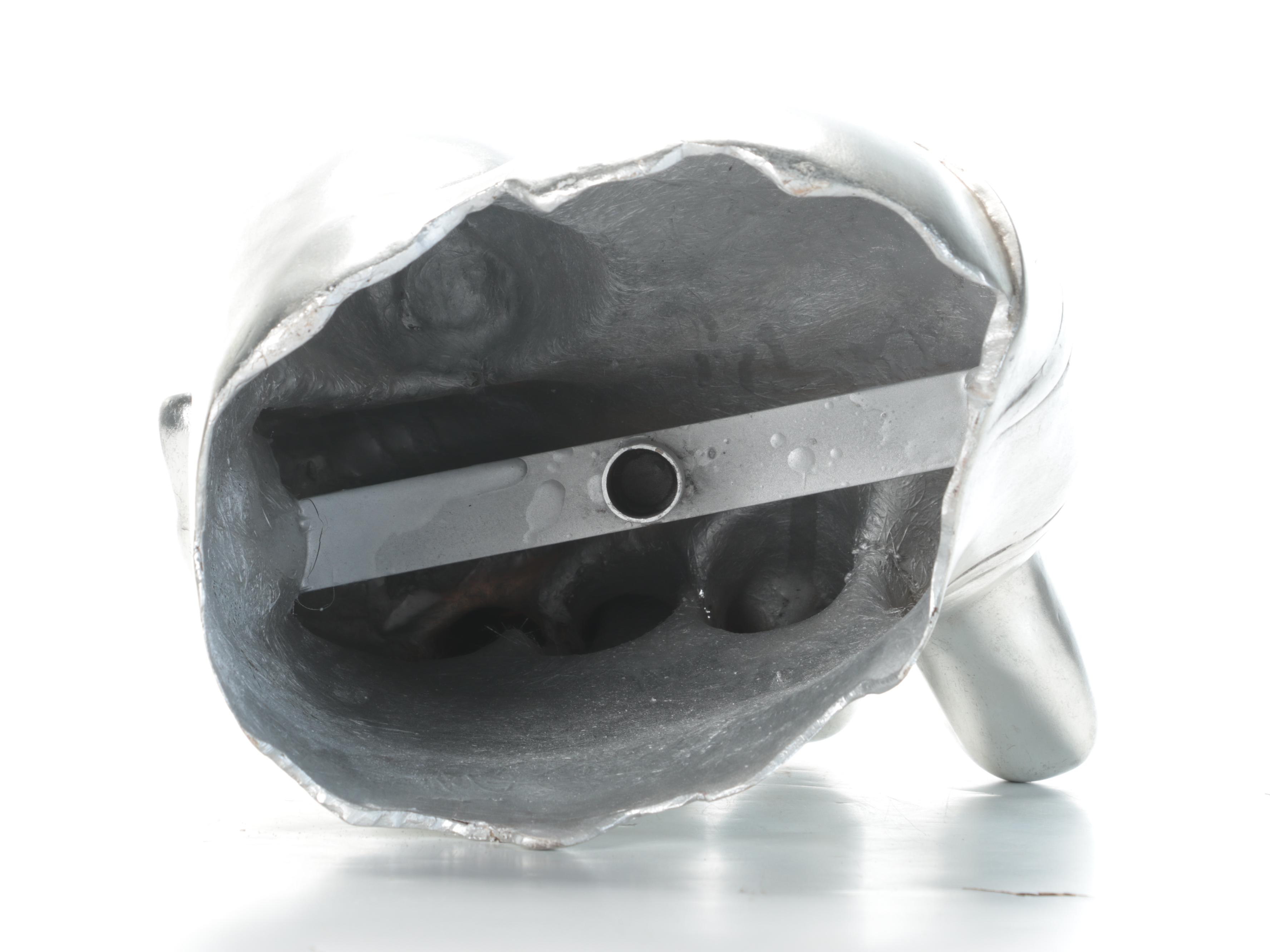 Metal Hand Sculpture on Painted Black Stand, 21st Century