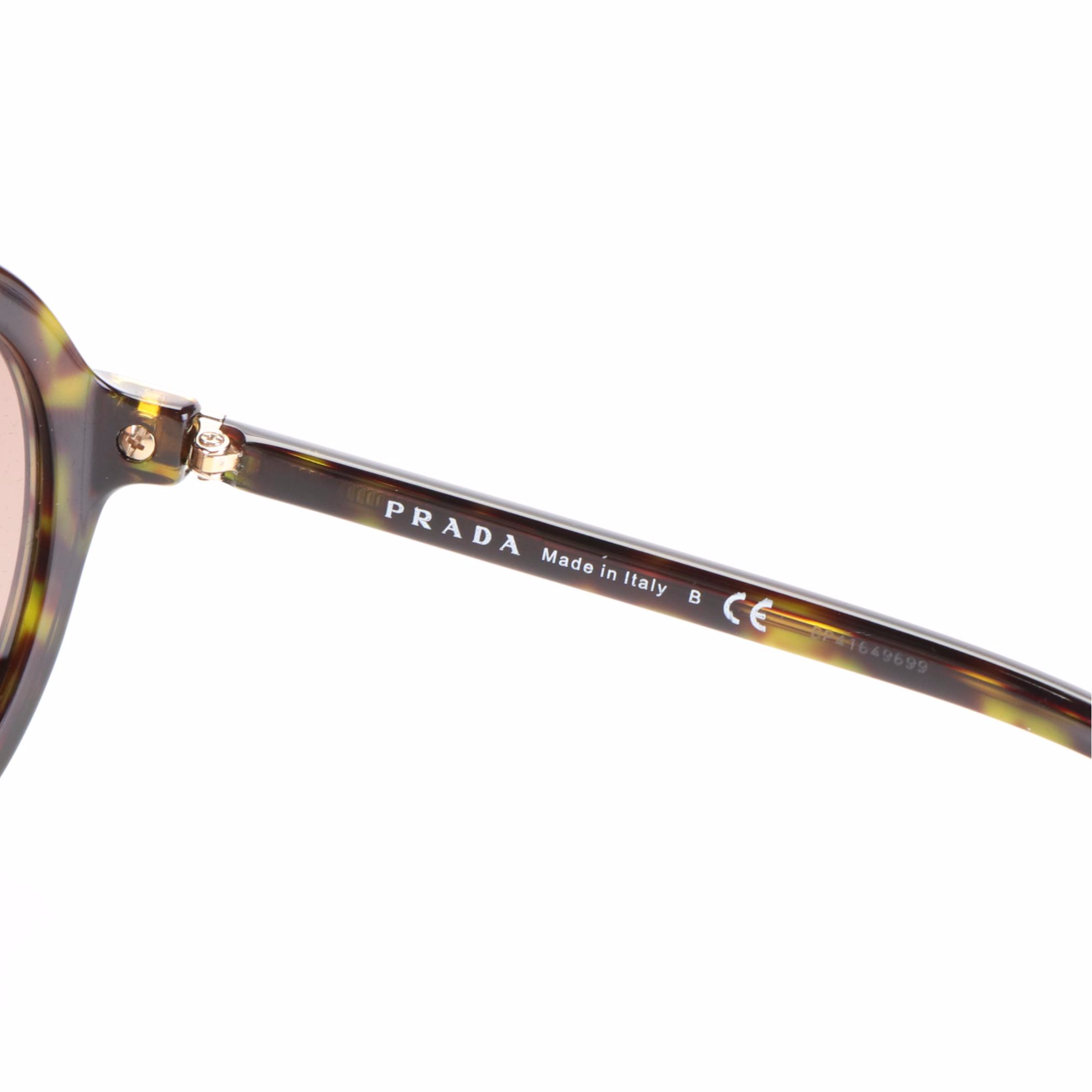 Prada SPR09V Round Sunglasses in Dark Havana Acetate with Case and Box