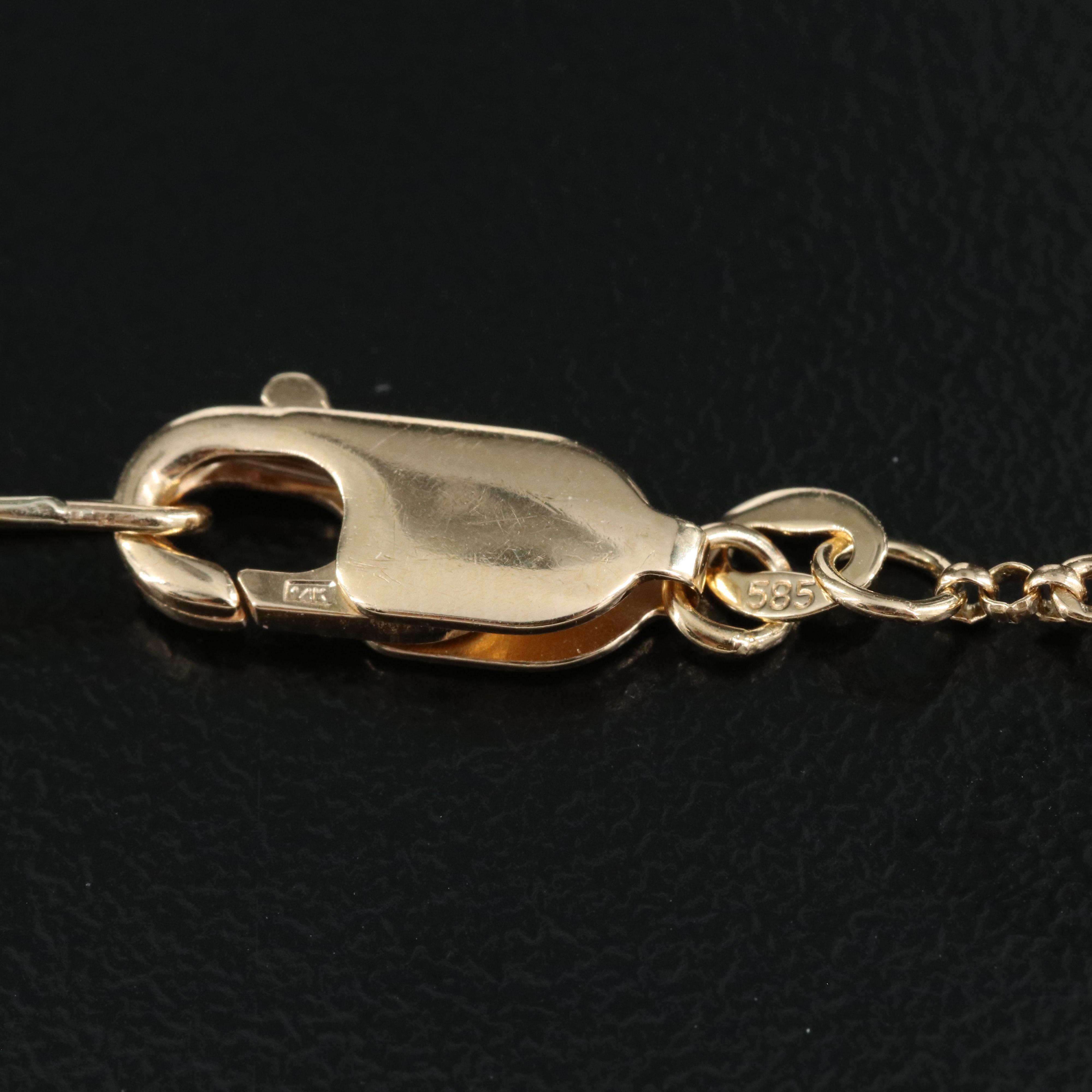 14K Emerald Station Necklace