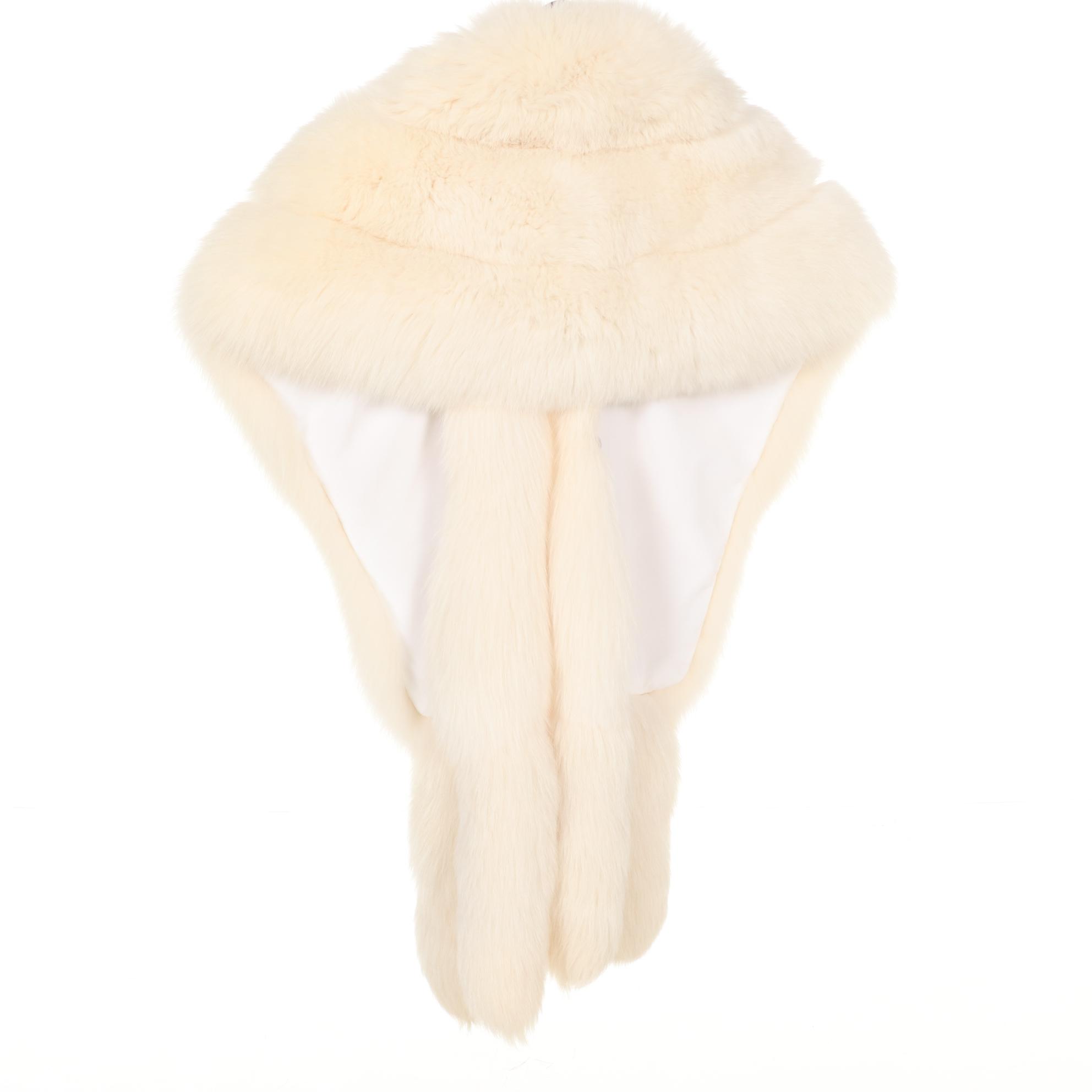 Saga Blue Fox Fur Stole with Tails