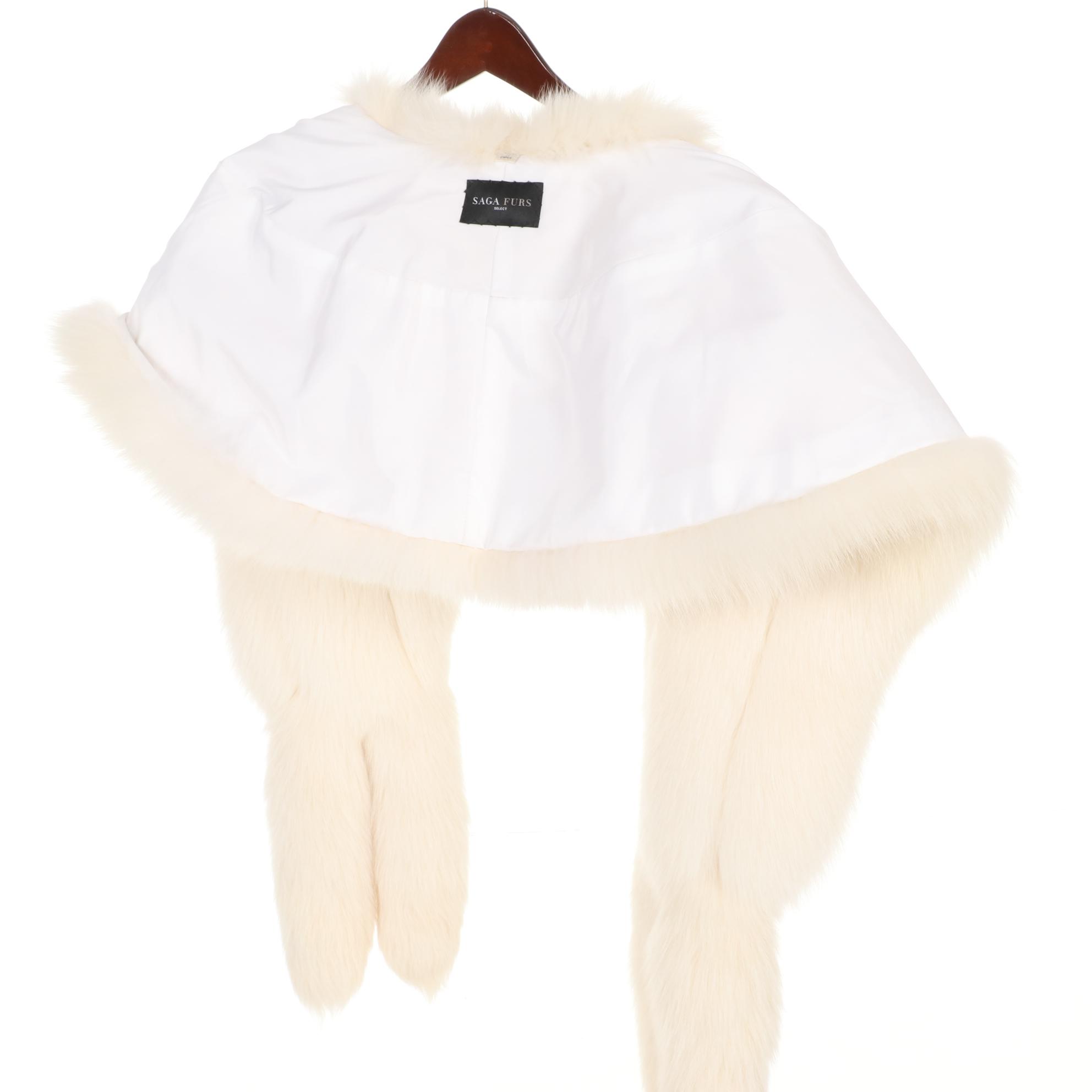 Saga Blue Fox Fur Stole with Tails