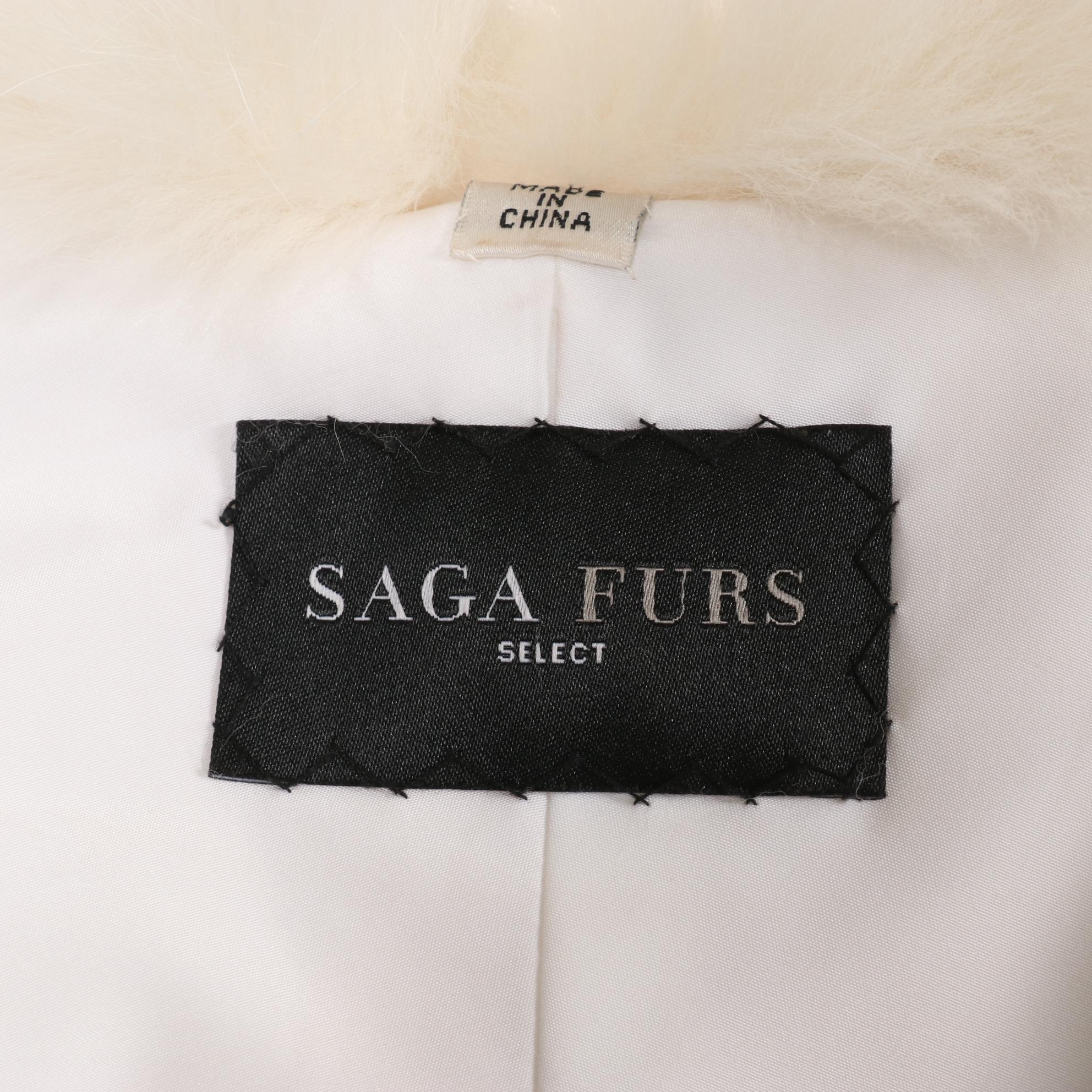 Saga Blue Fox Fur Stole with Tails