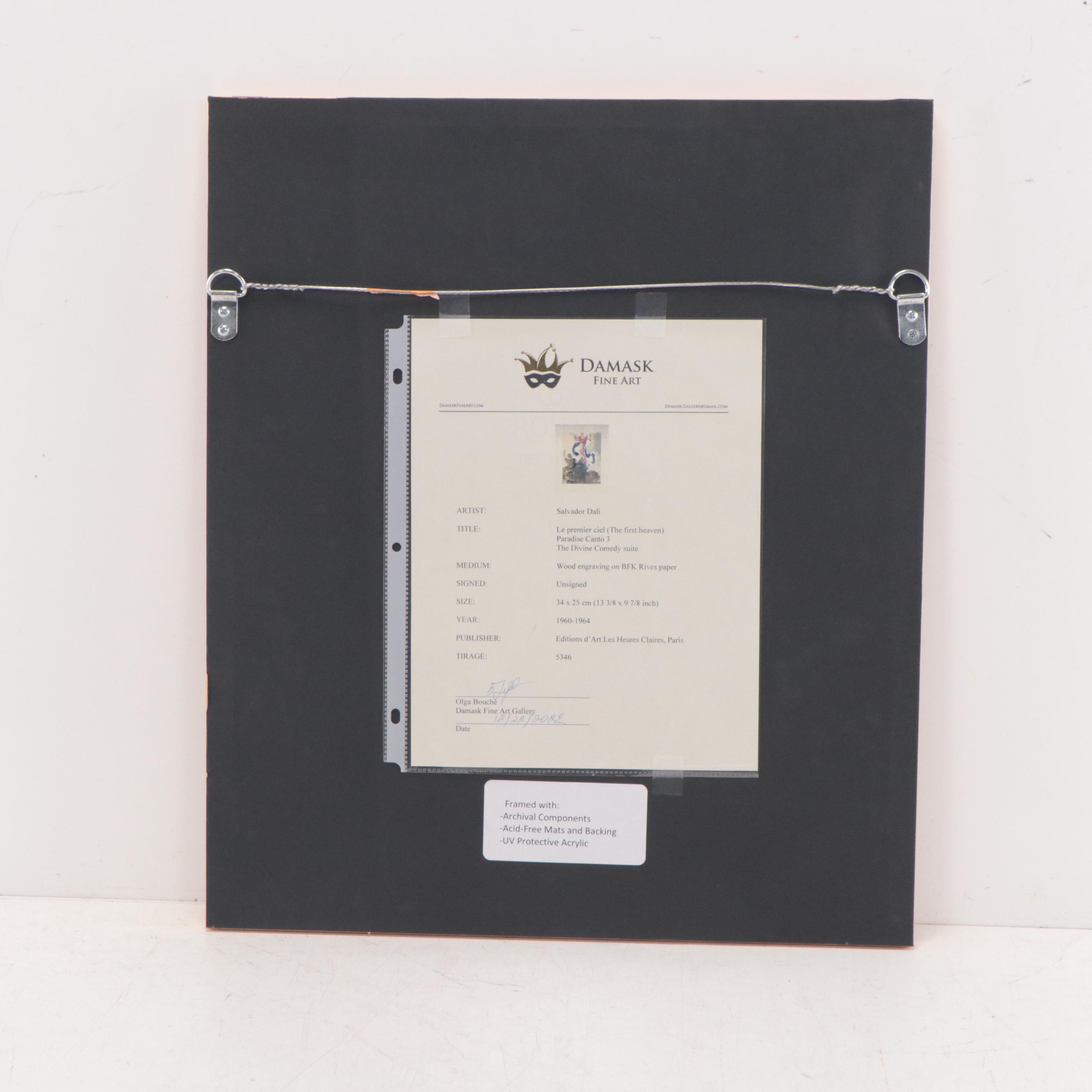 Salvador Dalí Wood Engraving "Le Premier Ciel"