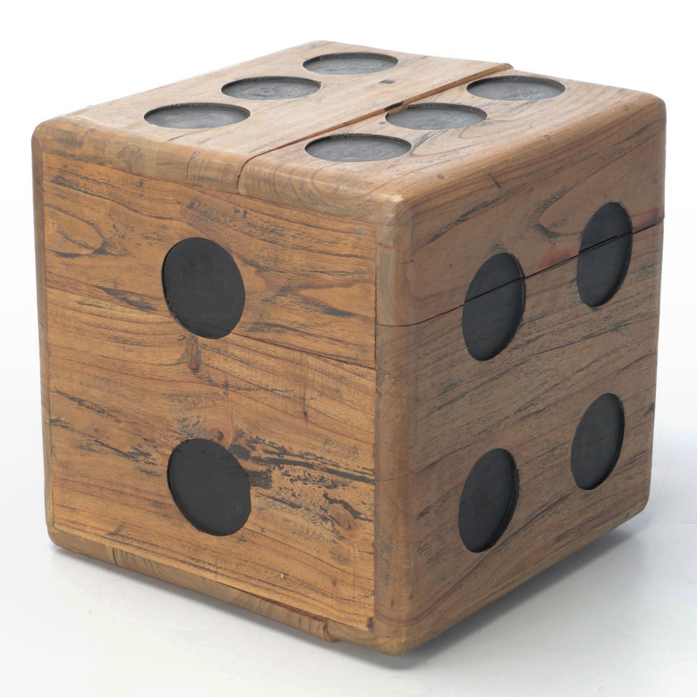 Wooden Dice Form Side Table