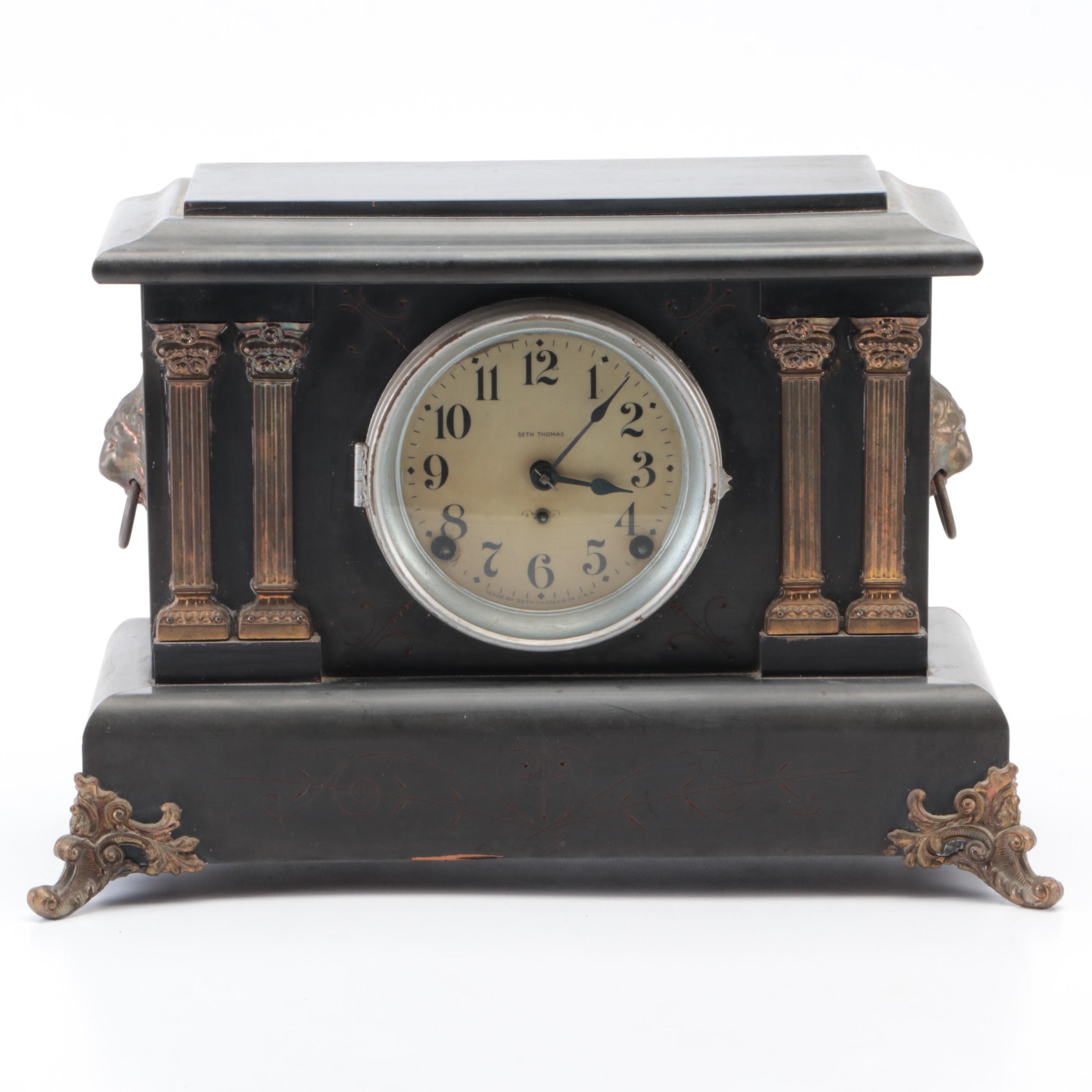 Seth Thomas Adamantine Mantel Clock, Late 19th/ Early 20th Century