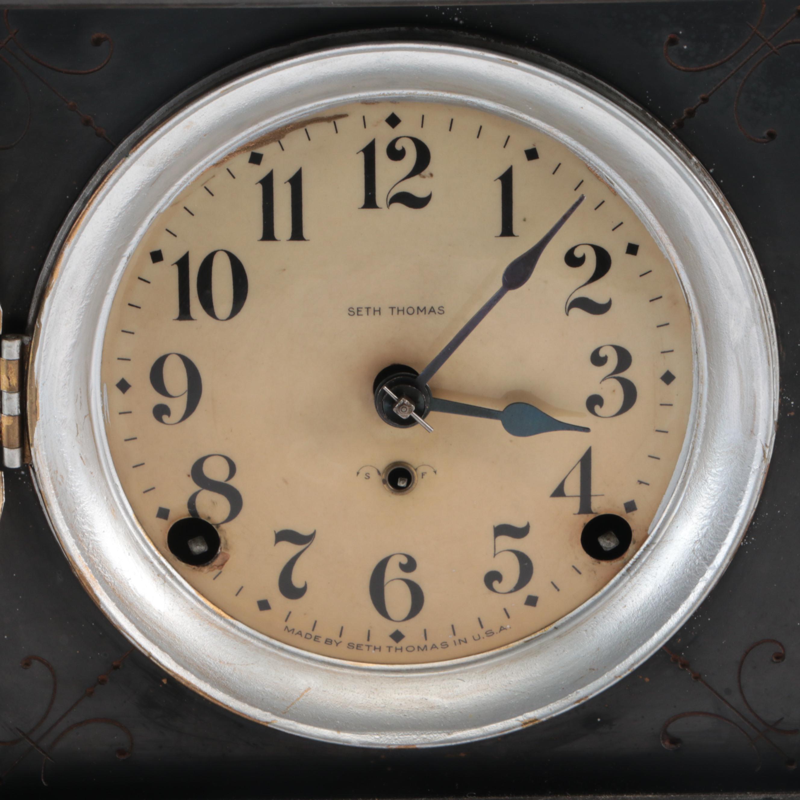 Seth Thomas Adamantine Mantel Clock, Late 19th/ Early 20th Century