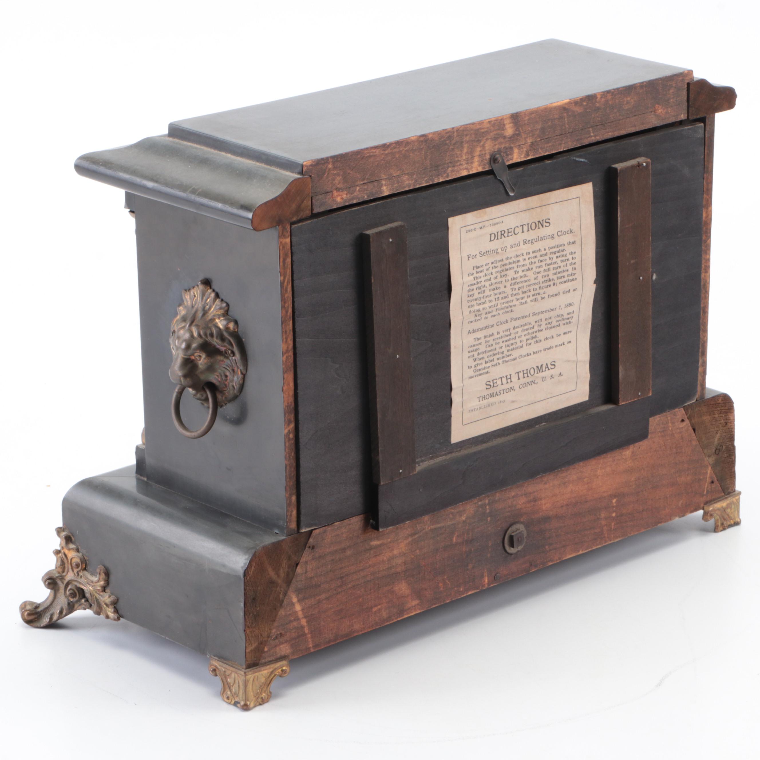 Seth Thomas Adamantine Mantel Clock, Late 19th/ Early 20th Century