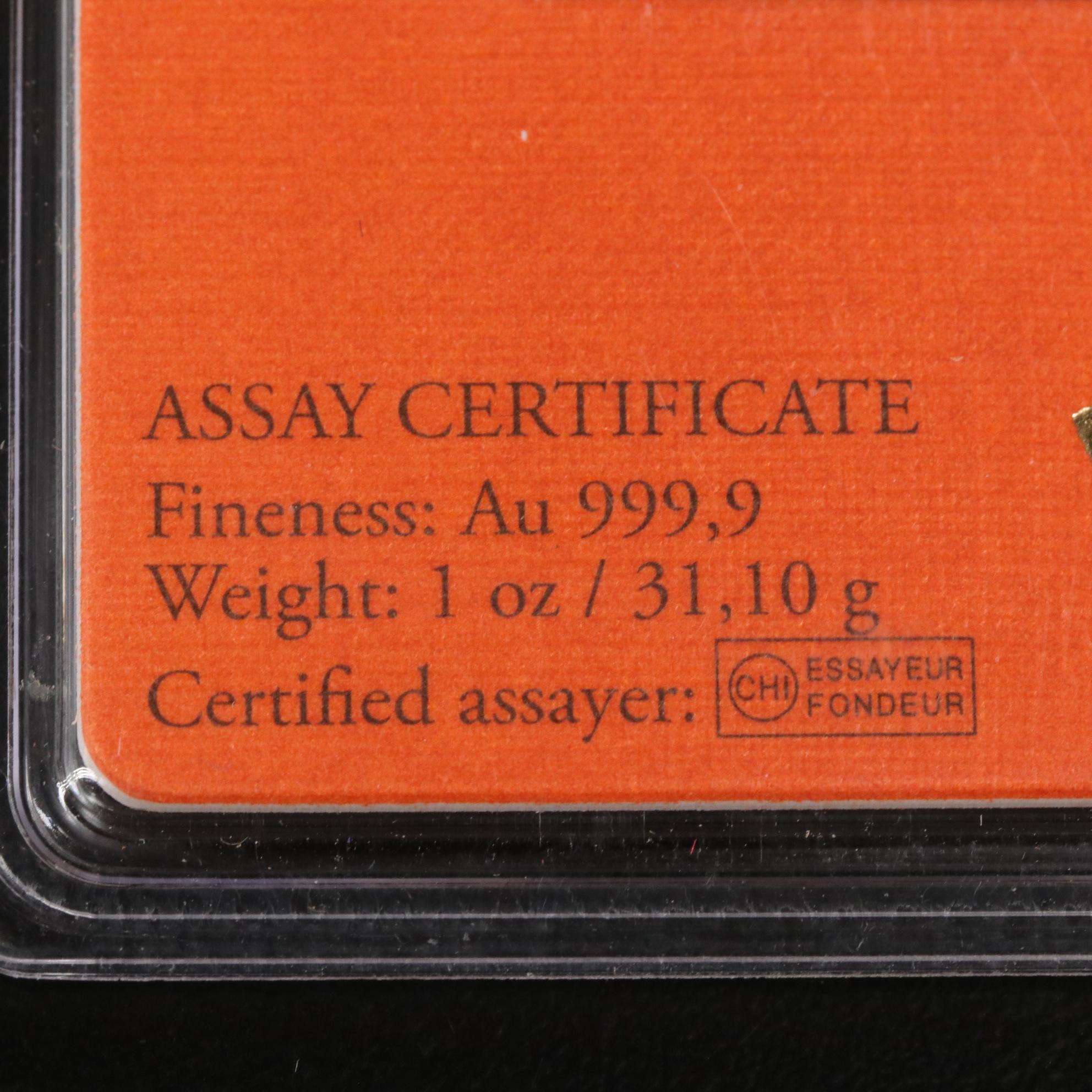 Valcambi Suisse 1-Oz. Fine Gold Bar