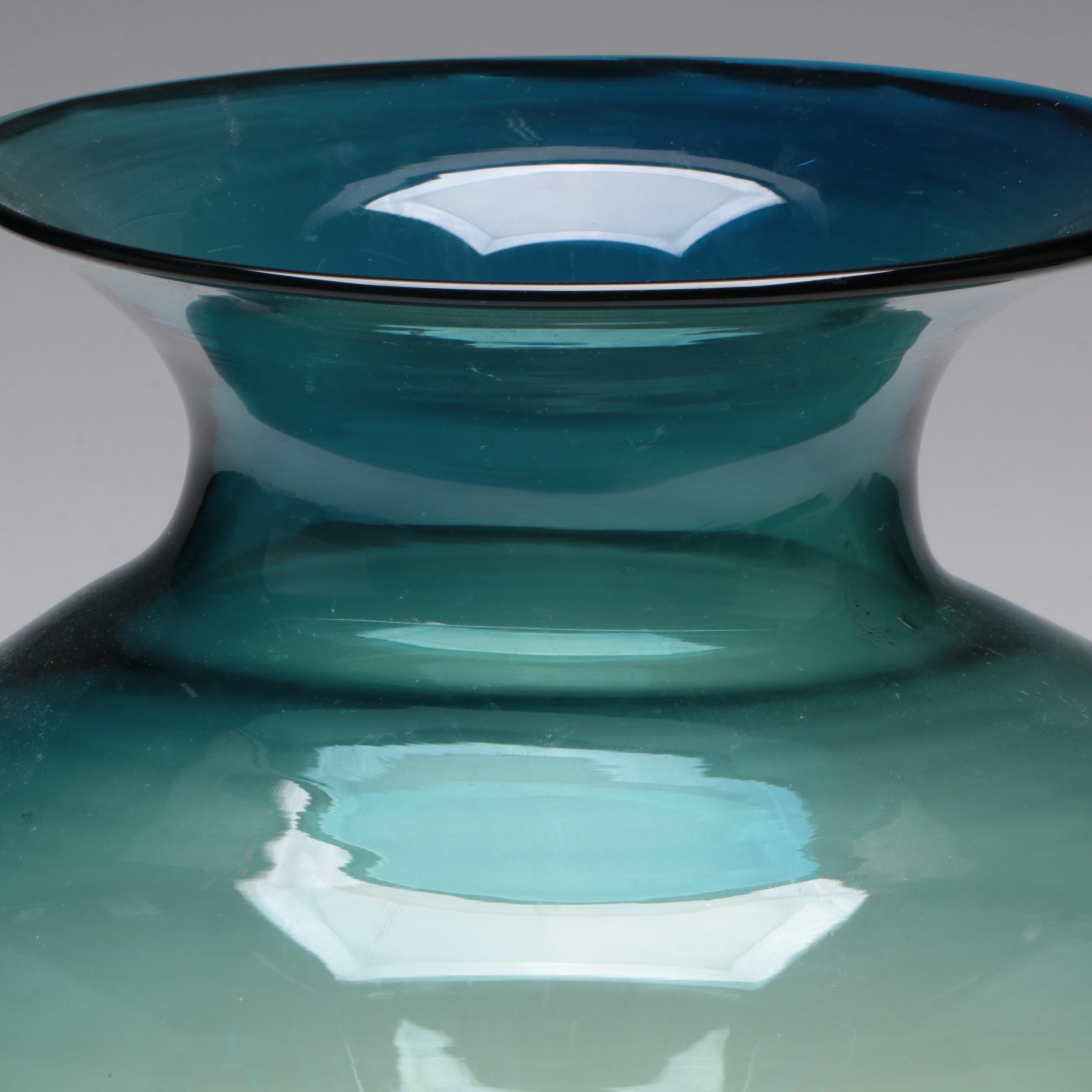 Blenko Desert Green to Amber Glass Vase