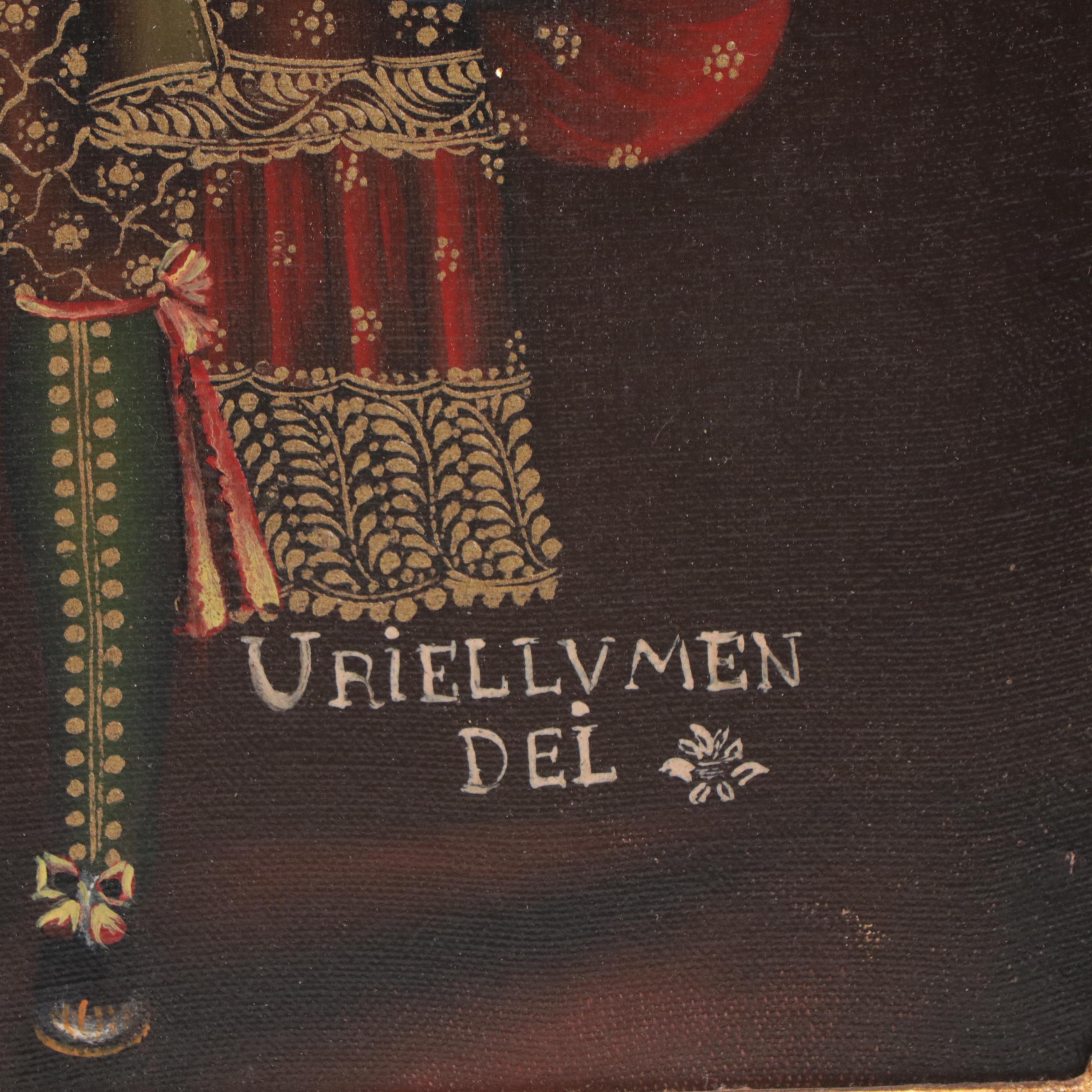 Cuzco School Style Oil Painting of Archangel "Uriel Lumen Dei"