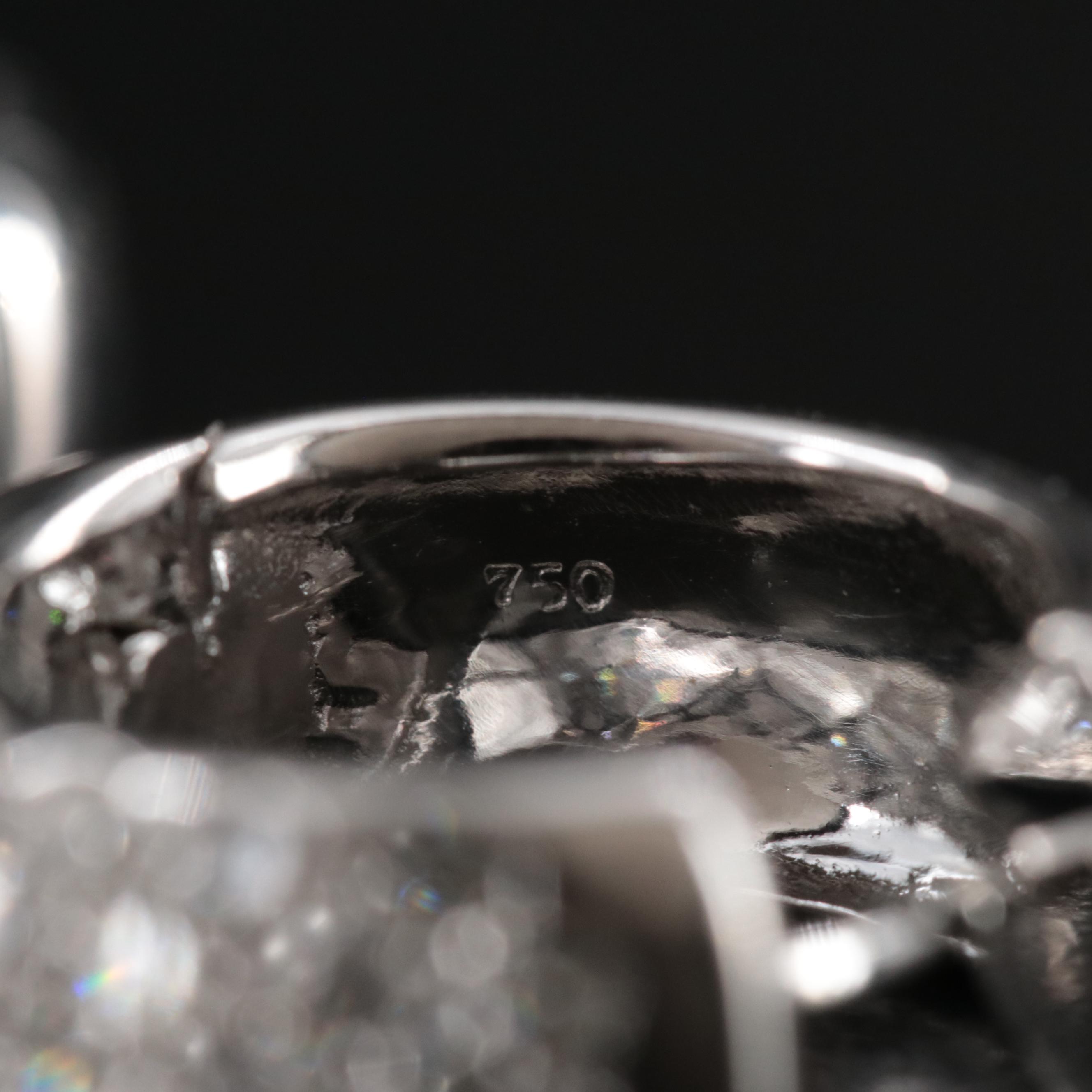 18K Pave 1.36 CTW Diamond Hoop Earrings