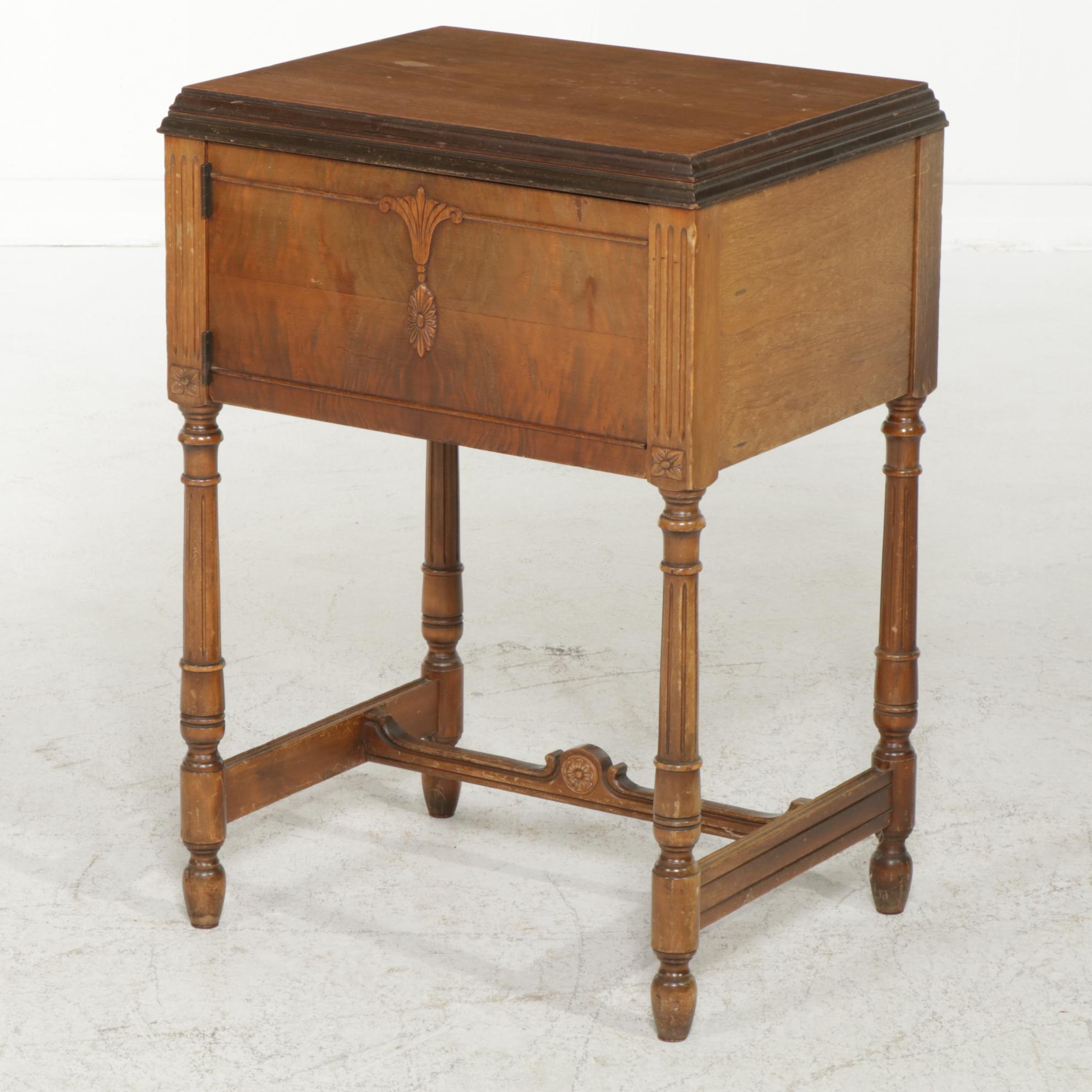 National Model R-40 Rotary Sewing Machine with Walnut Jacobean Style Table