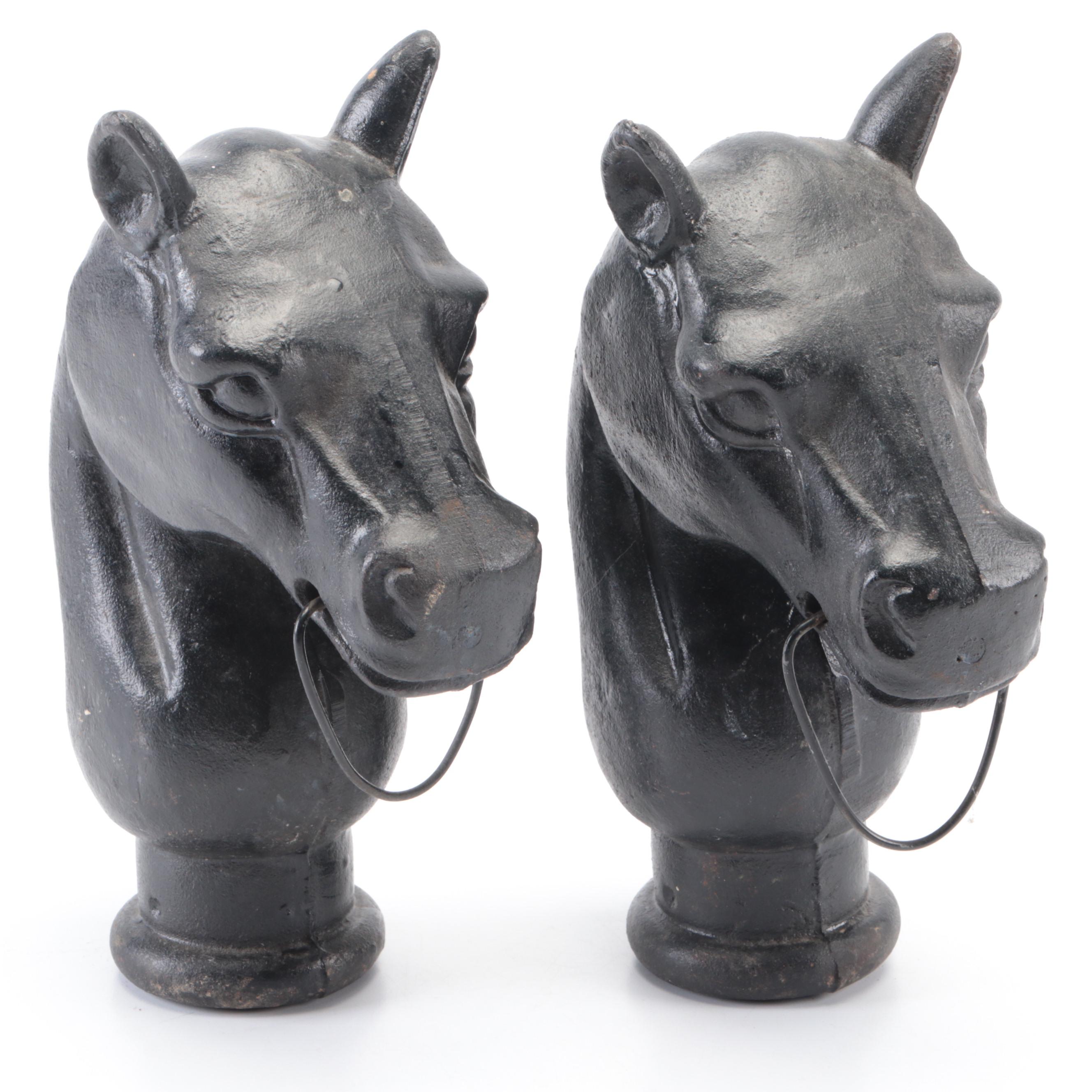 Cast Iron Horse Head Hitching Post Toppers