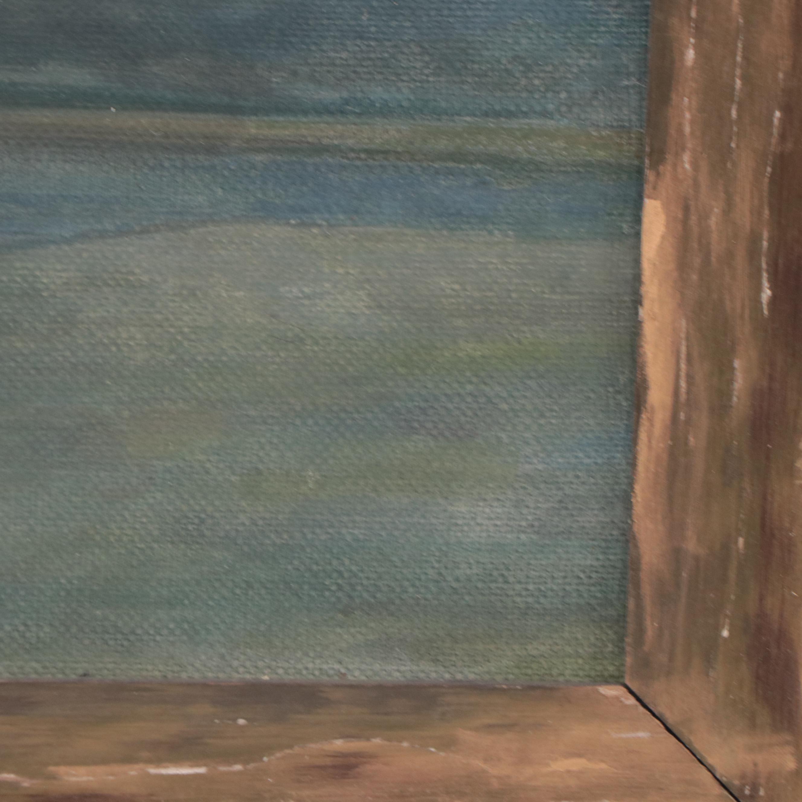 Thomas J. Willison Oil Painting of Atmospheric Lake Landscape