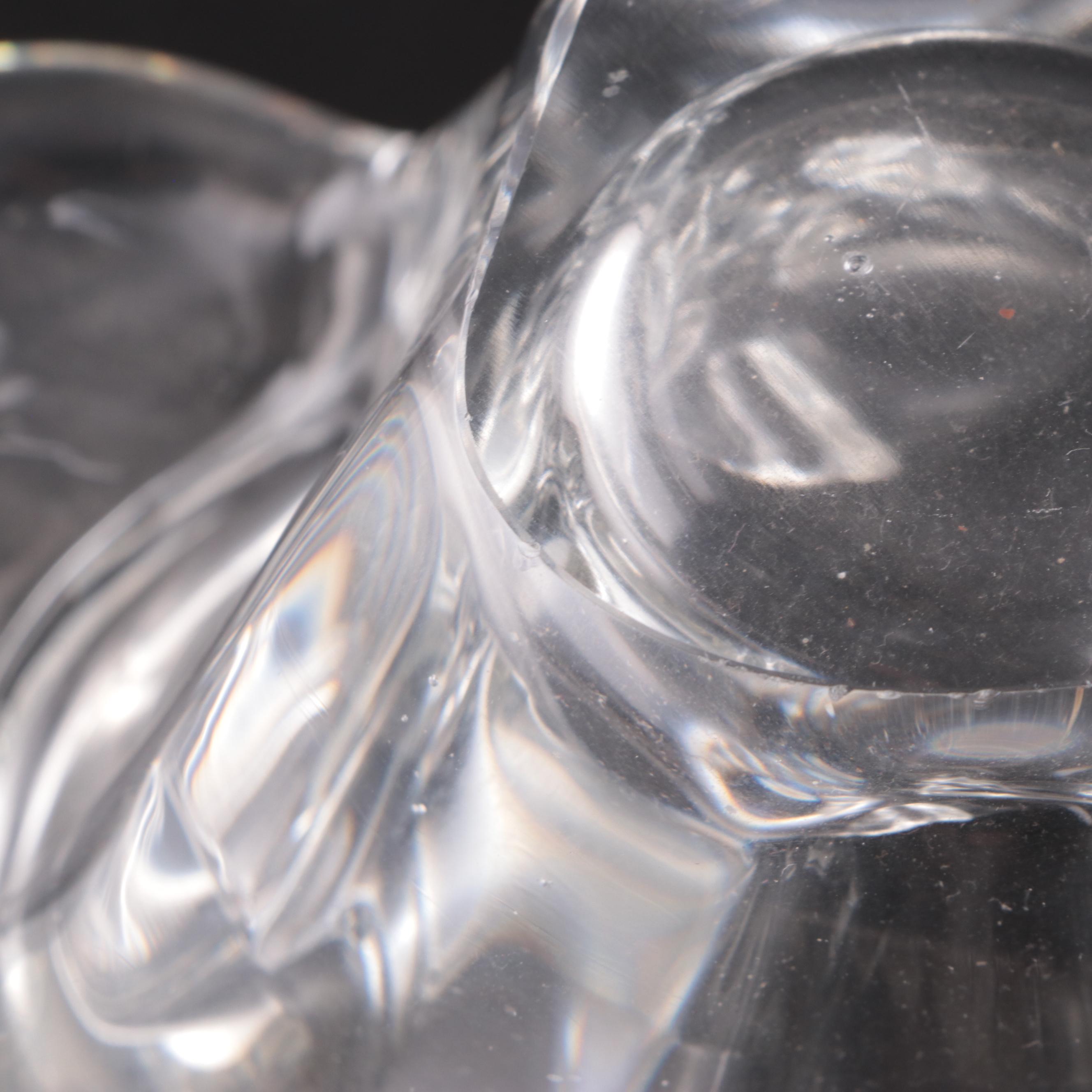 Art Glass Lily-Form Vase with Lobed-Form Modern Glass Bowl