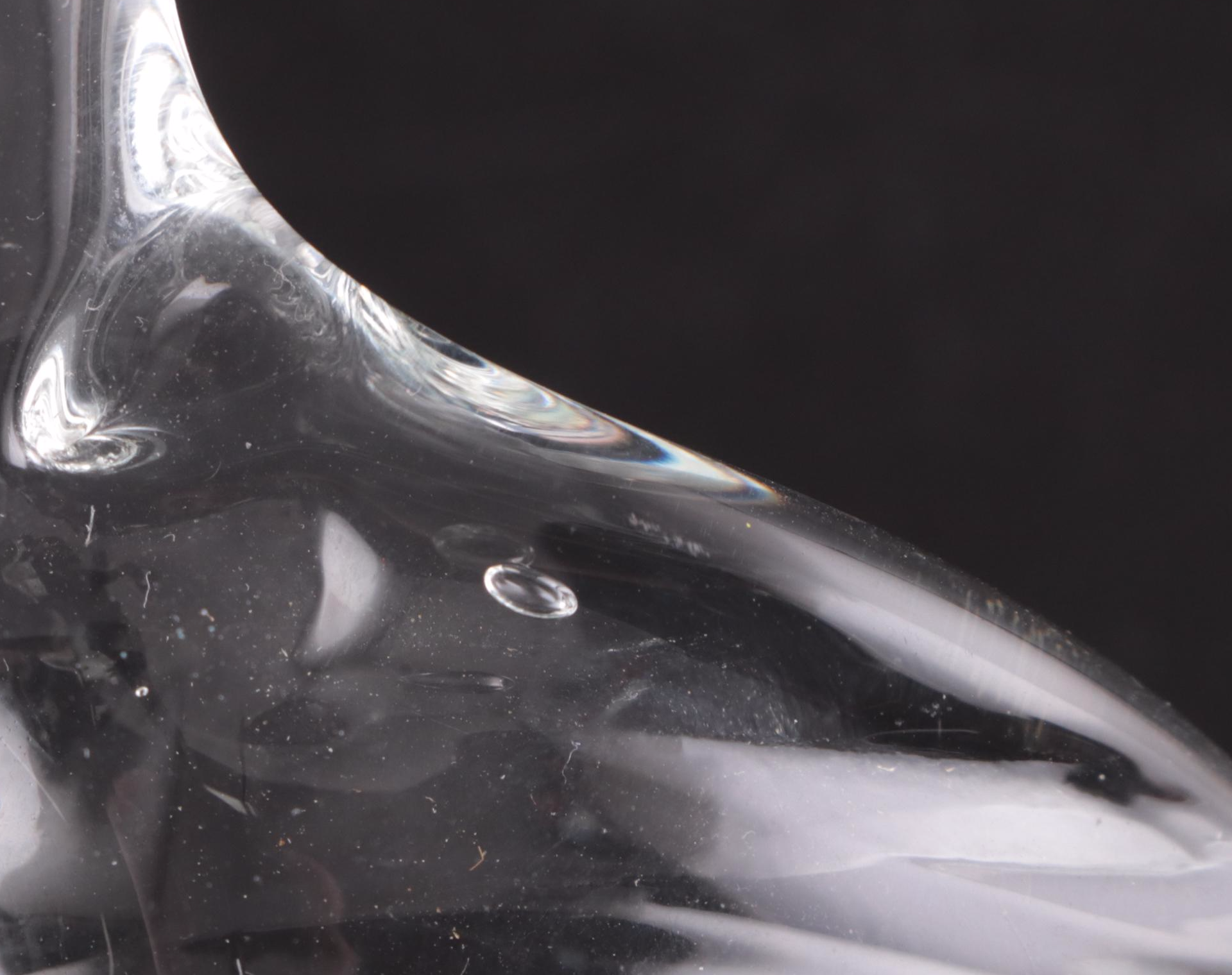 Art Glass Lily-Form Vase with Lobed-Form Modern Glass Bowl