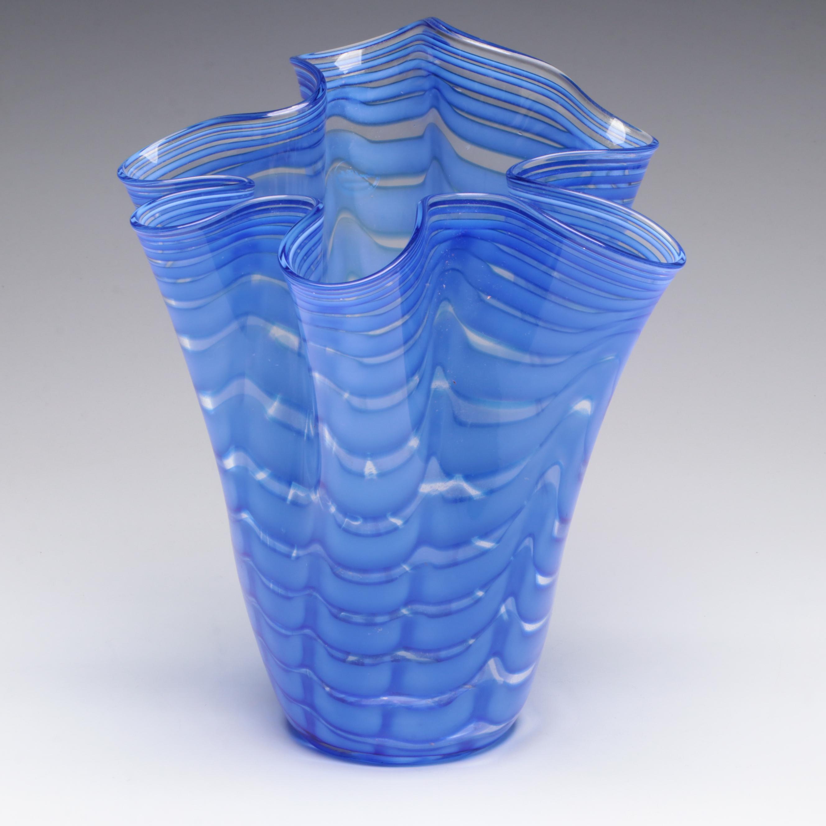 Royal Gallery Polish Art Glass Ruffled Vase