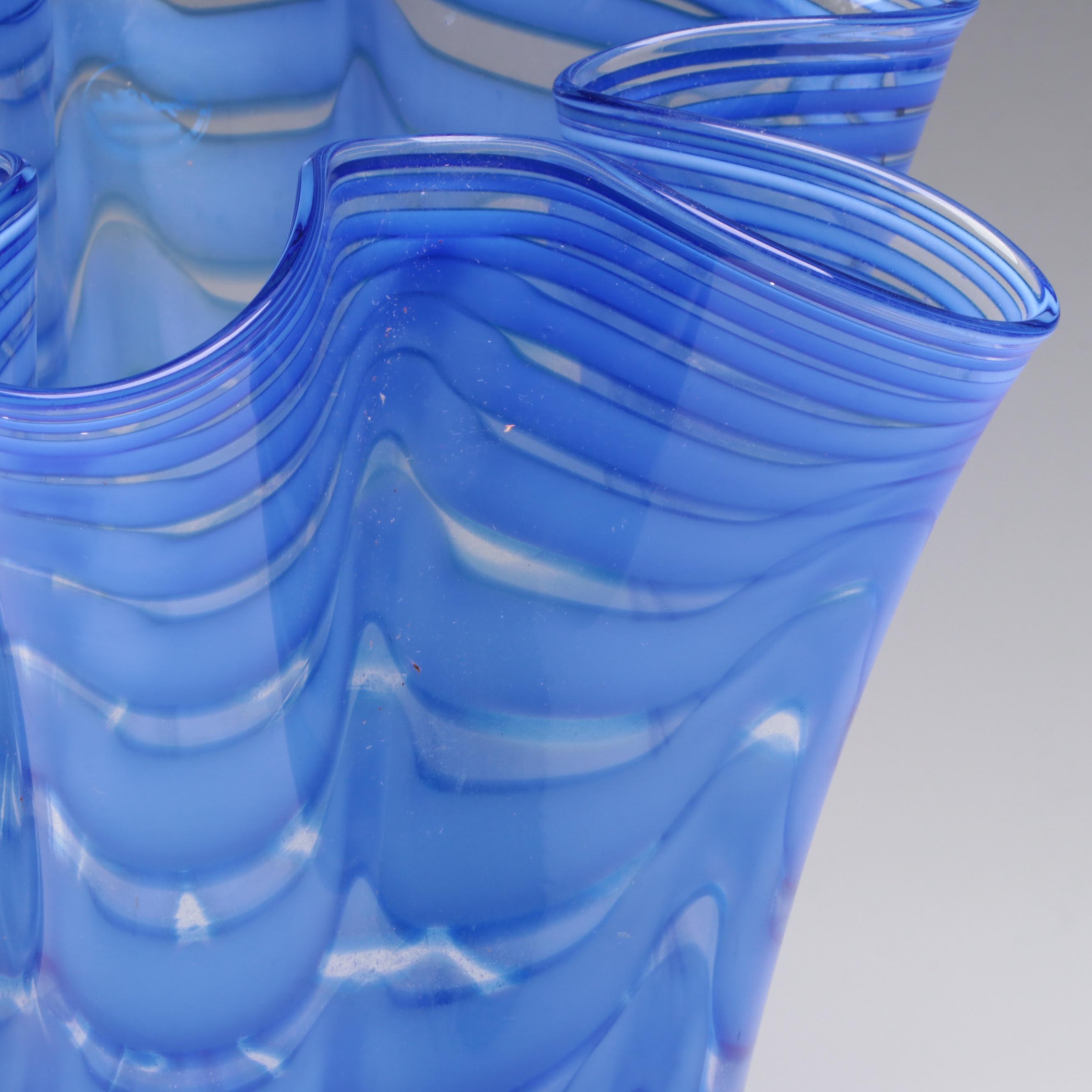 Royal Gallery Polish Art Glass Ruffled Vase