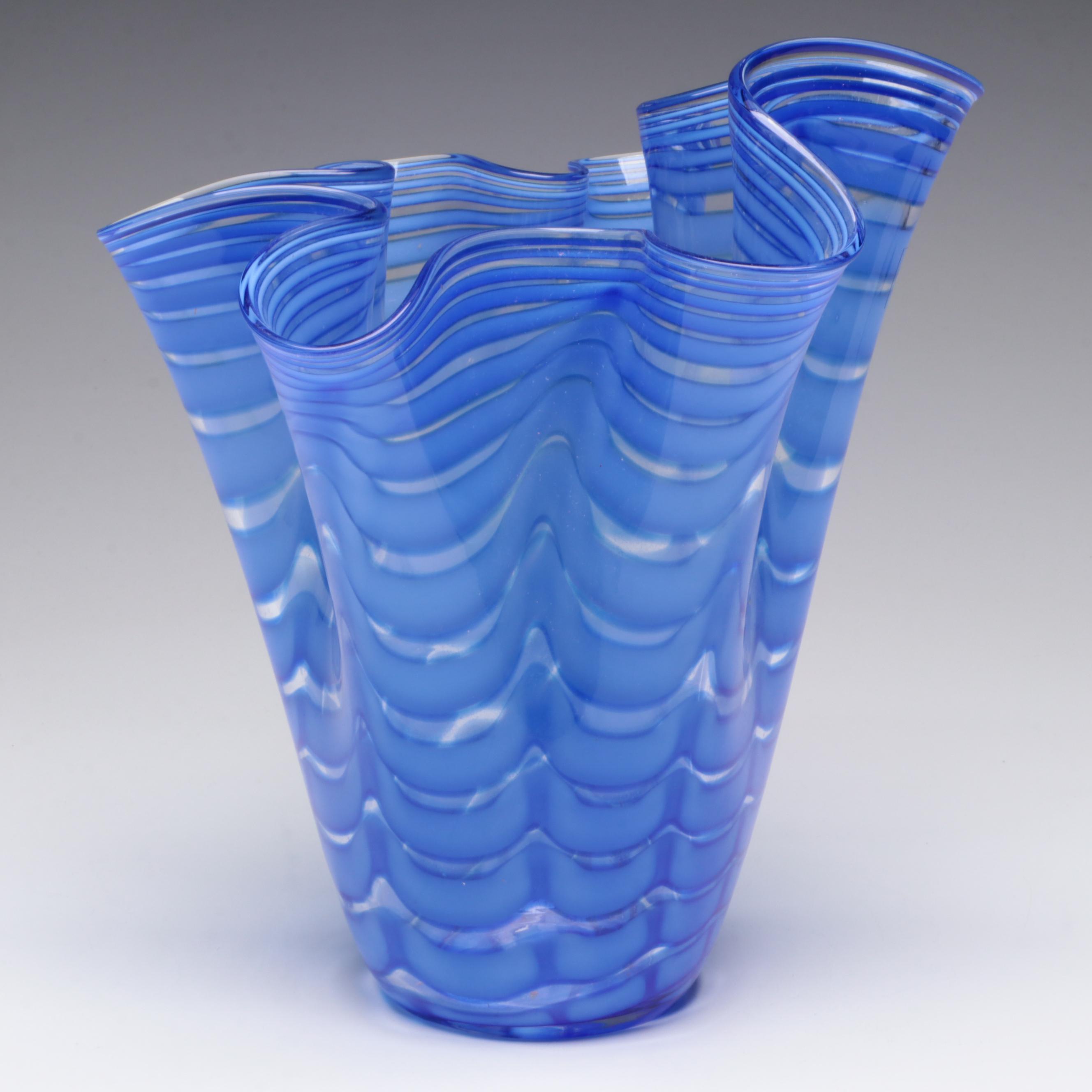 Royal Gallery Polish Art Glass Ruffled Vase
