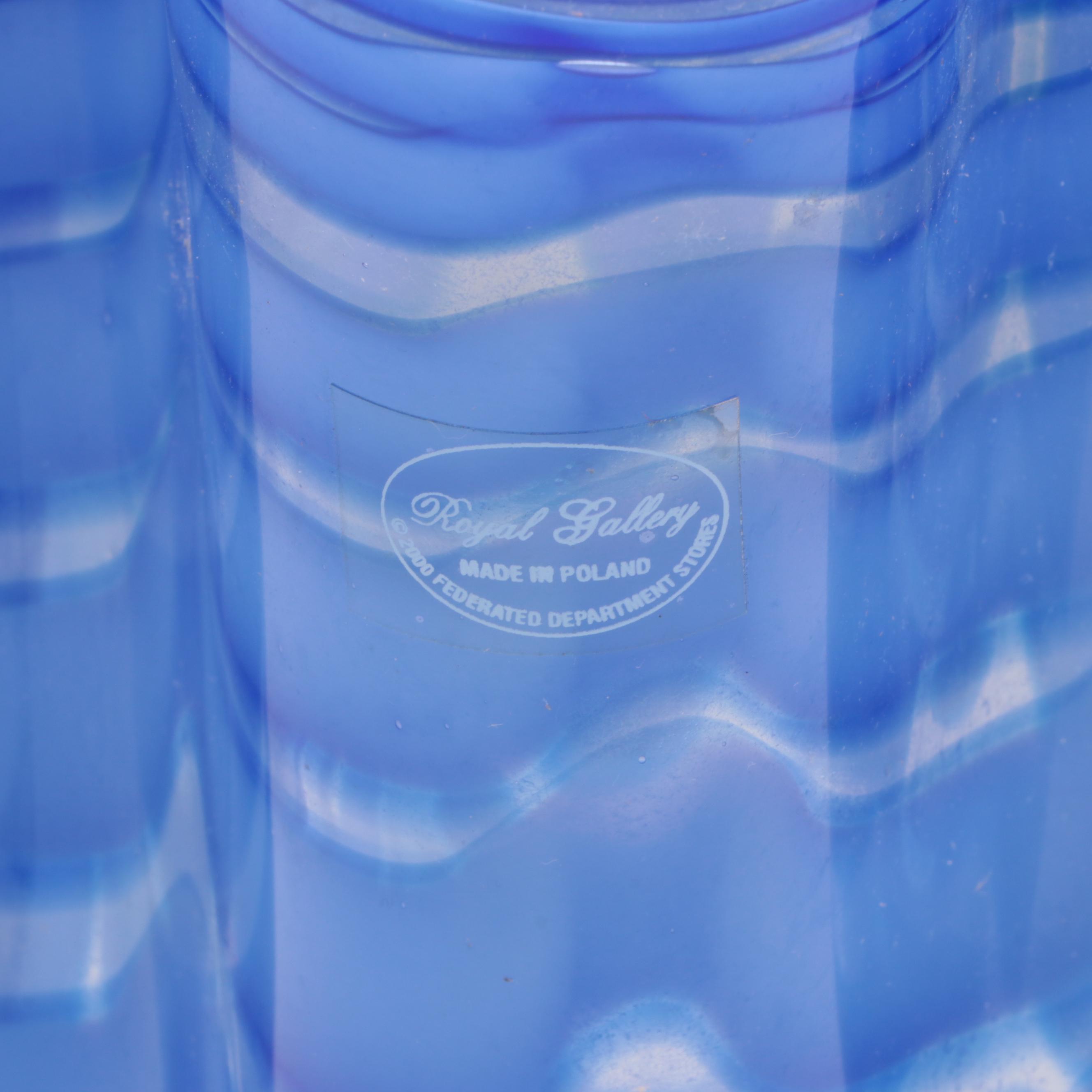 Royal Gallery Polish Art Glass Ruffled Vase